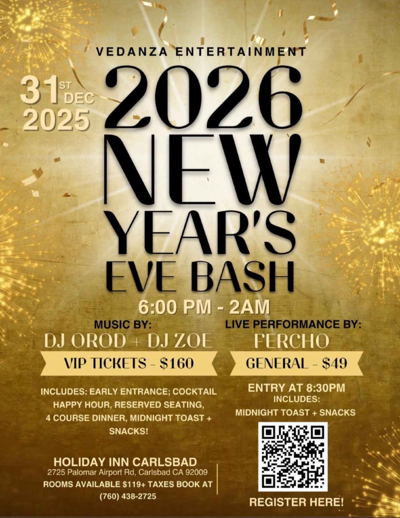 New Year’s Bash, 31 December | Event in Carlsbad | AllEvents