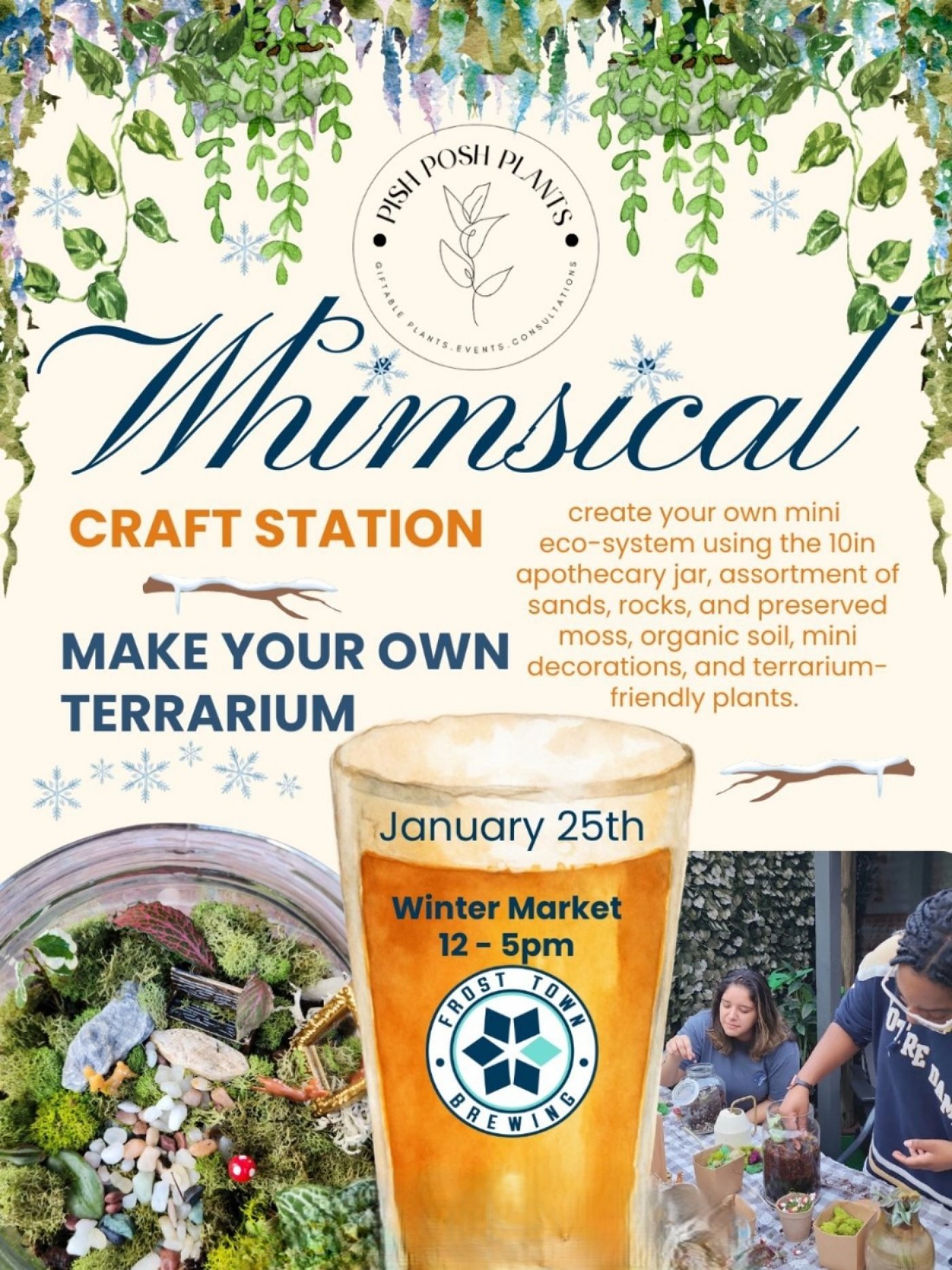 Whimsical Winter Market - Terrarium Craft Station!