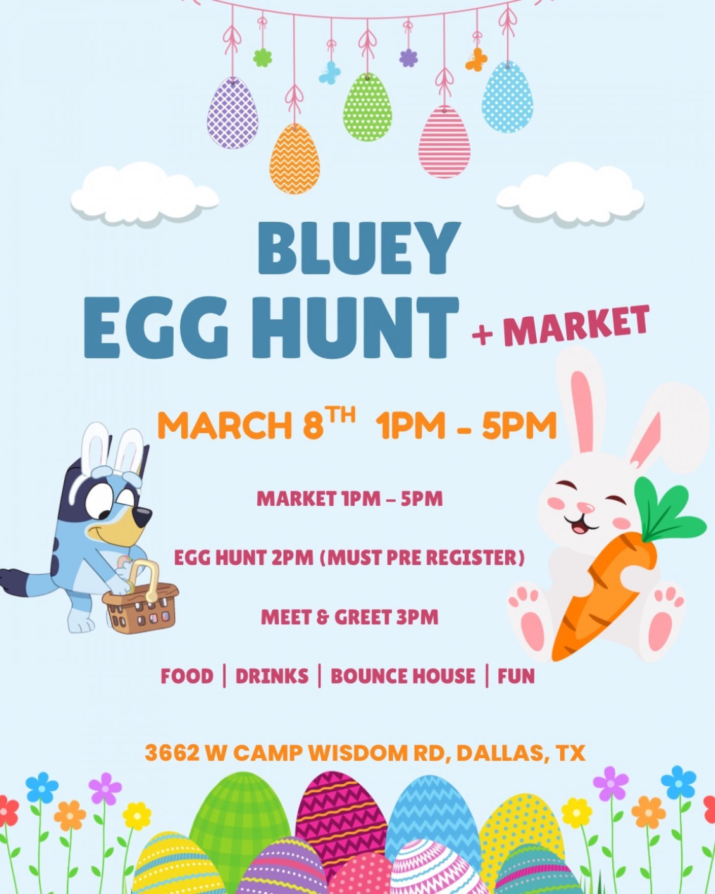 EGG HUNT + Market with Bluey the dog