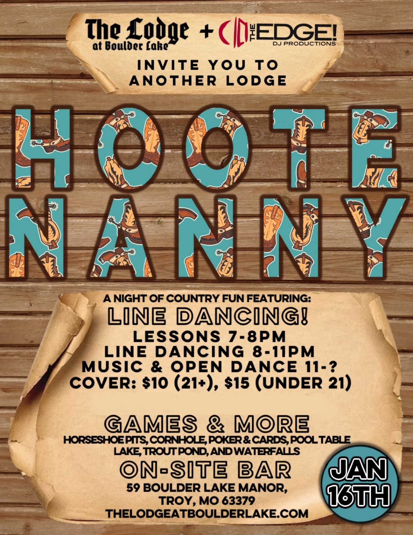 The Lodge Hootenanny w/ Country Line Dancing
