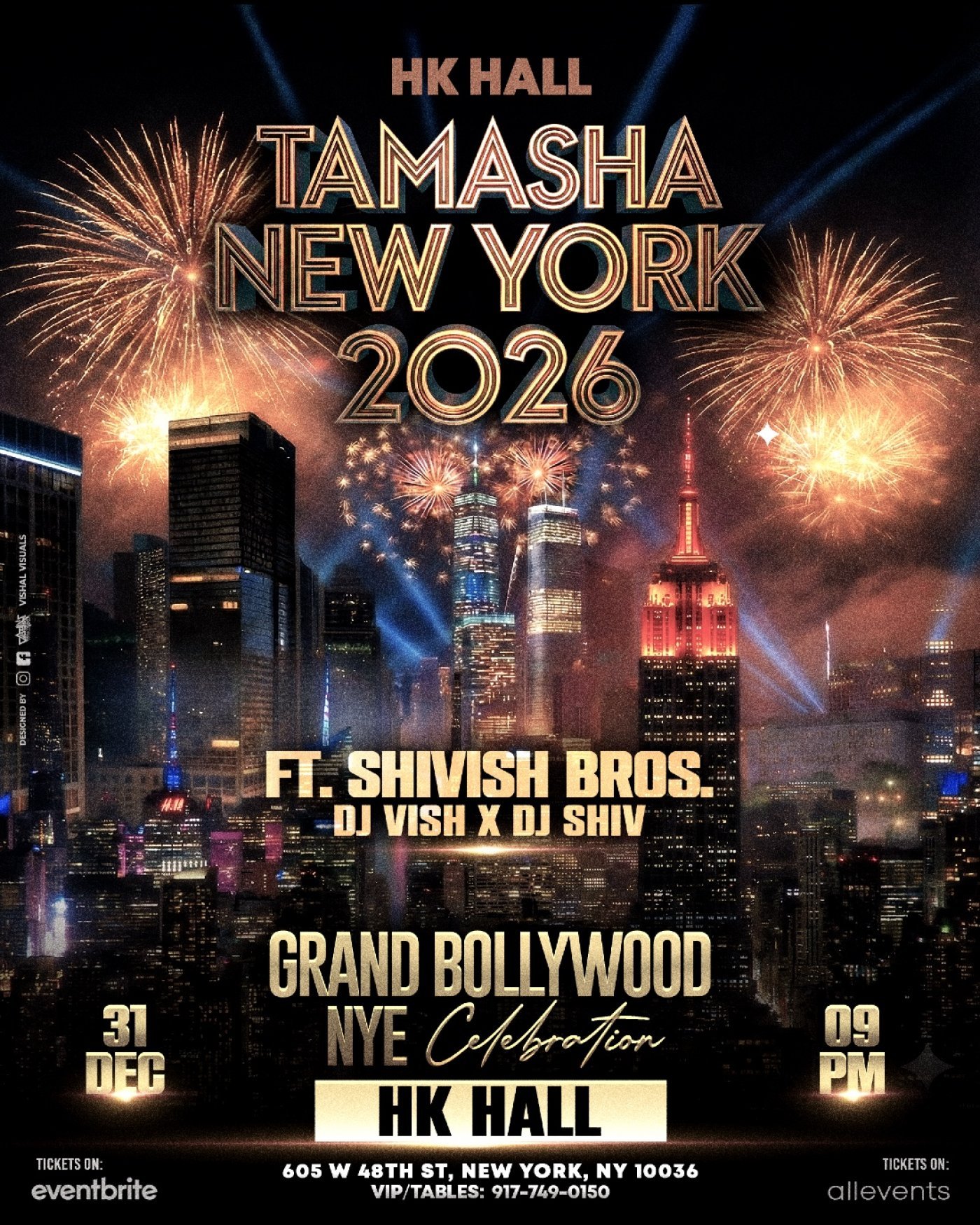 MANHATTAN'S HOTTEST BOLLYWOOD NYE 2026 PARTY FT. SHIVISH BROTHERS @HK HALL