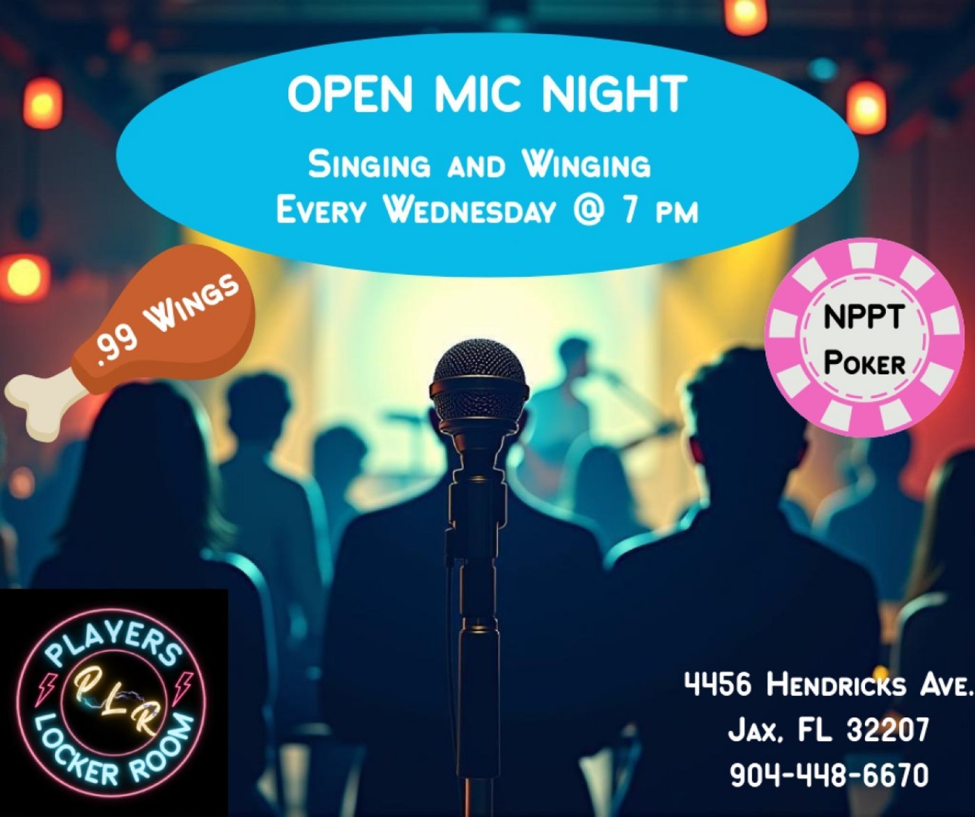 Open Mic night and .99 wings all day!