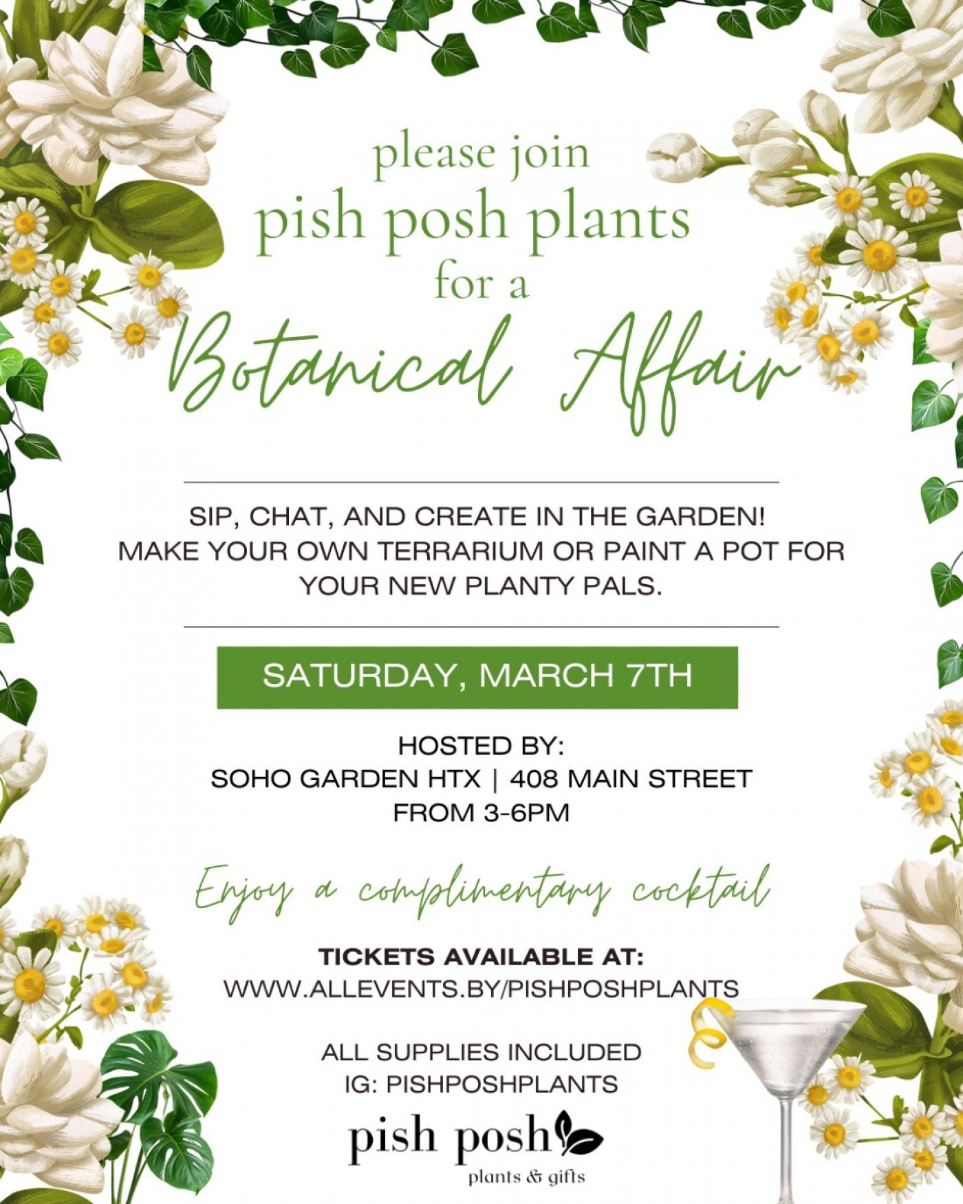 A Botanical Affair: Terrariums, Painting, and Cocktails