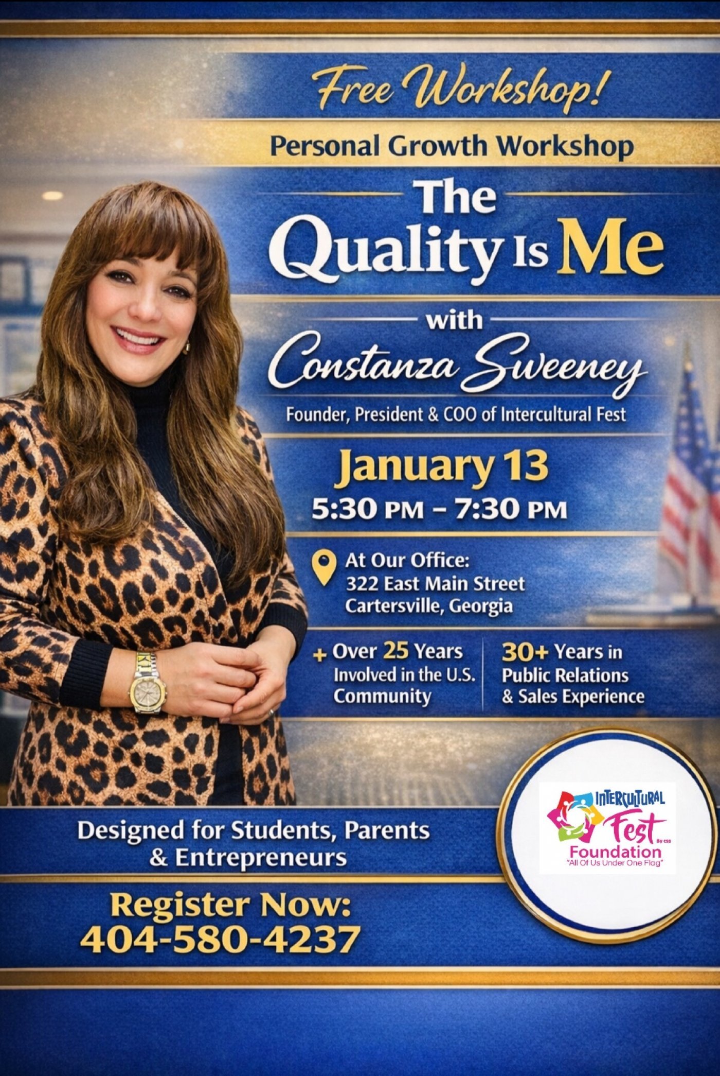 Workshop “The Quality Is Me “ “La Calidad Soy Yo”Taller de Crecimiento Personal