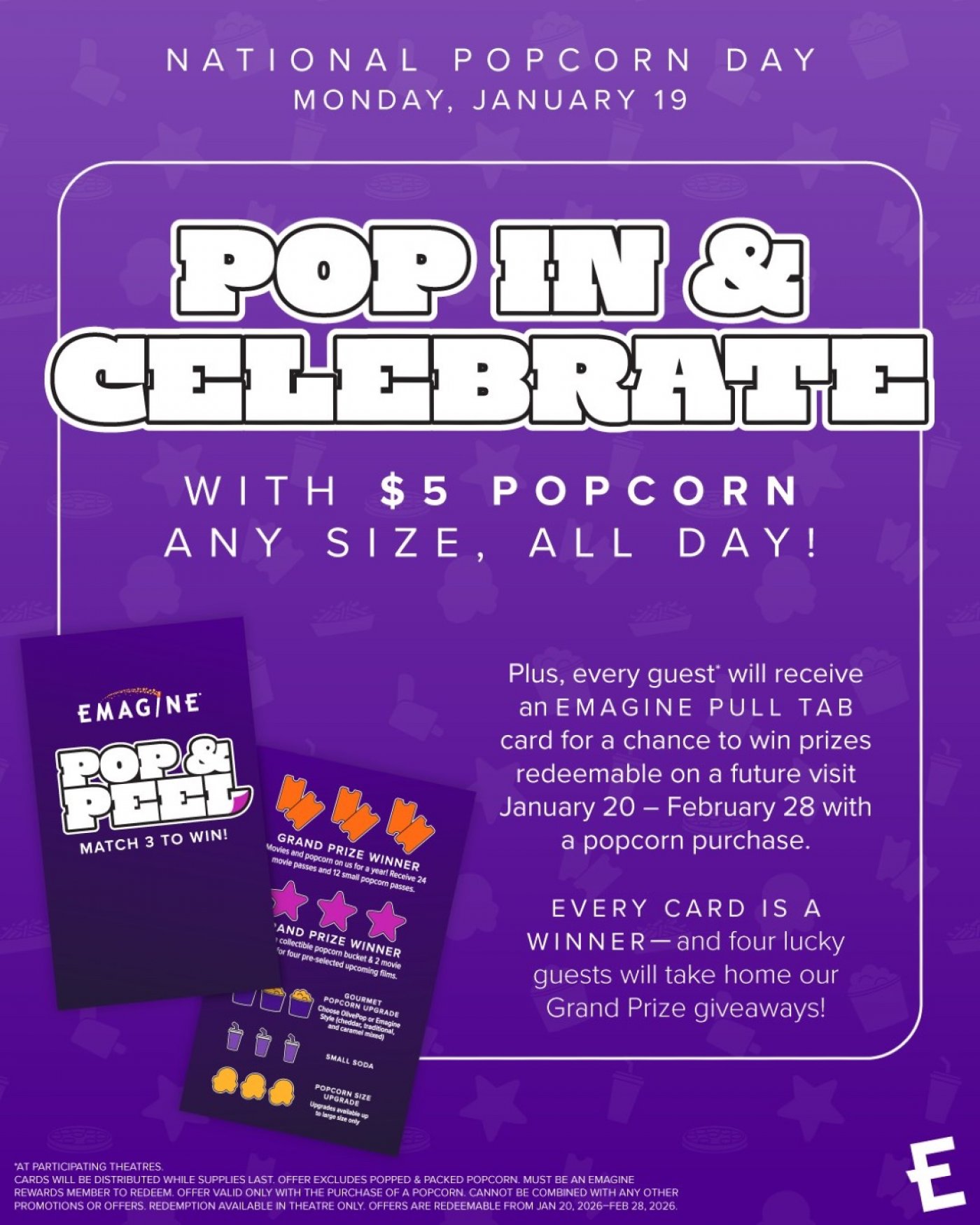 Celebrate National Popcorn Day At Michigan Emagine Theaters