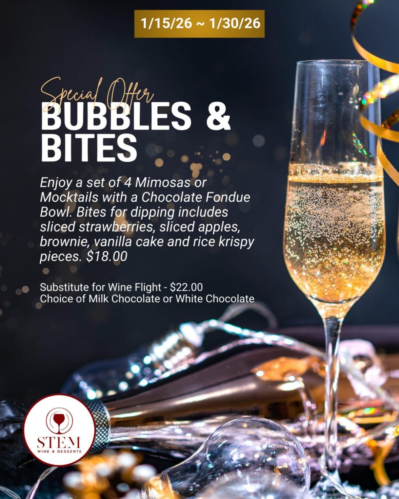 Bubbles & Bites Dessert Experience @ STEM
