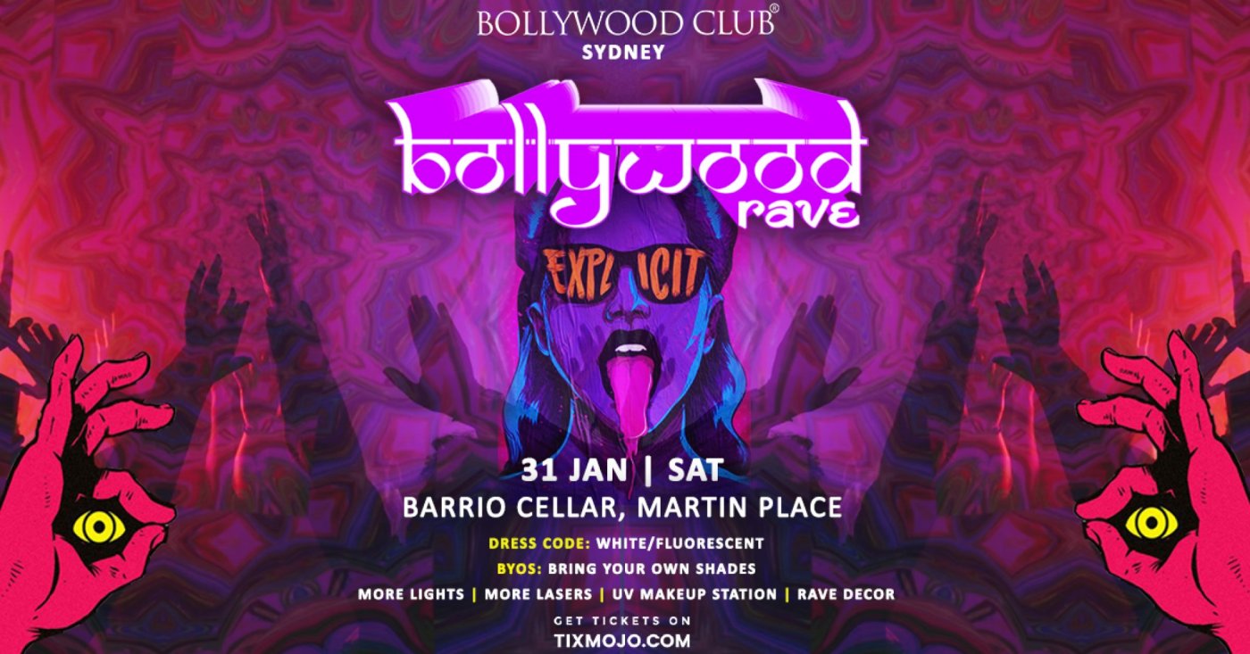 Bollywood Club Presents BOLLYWOOD RAVE at Barrio Cellar, Sydney