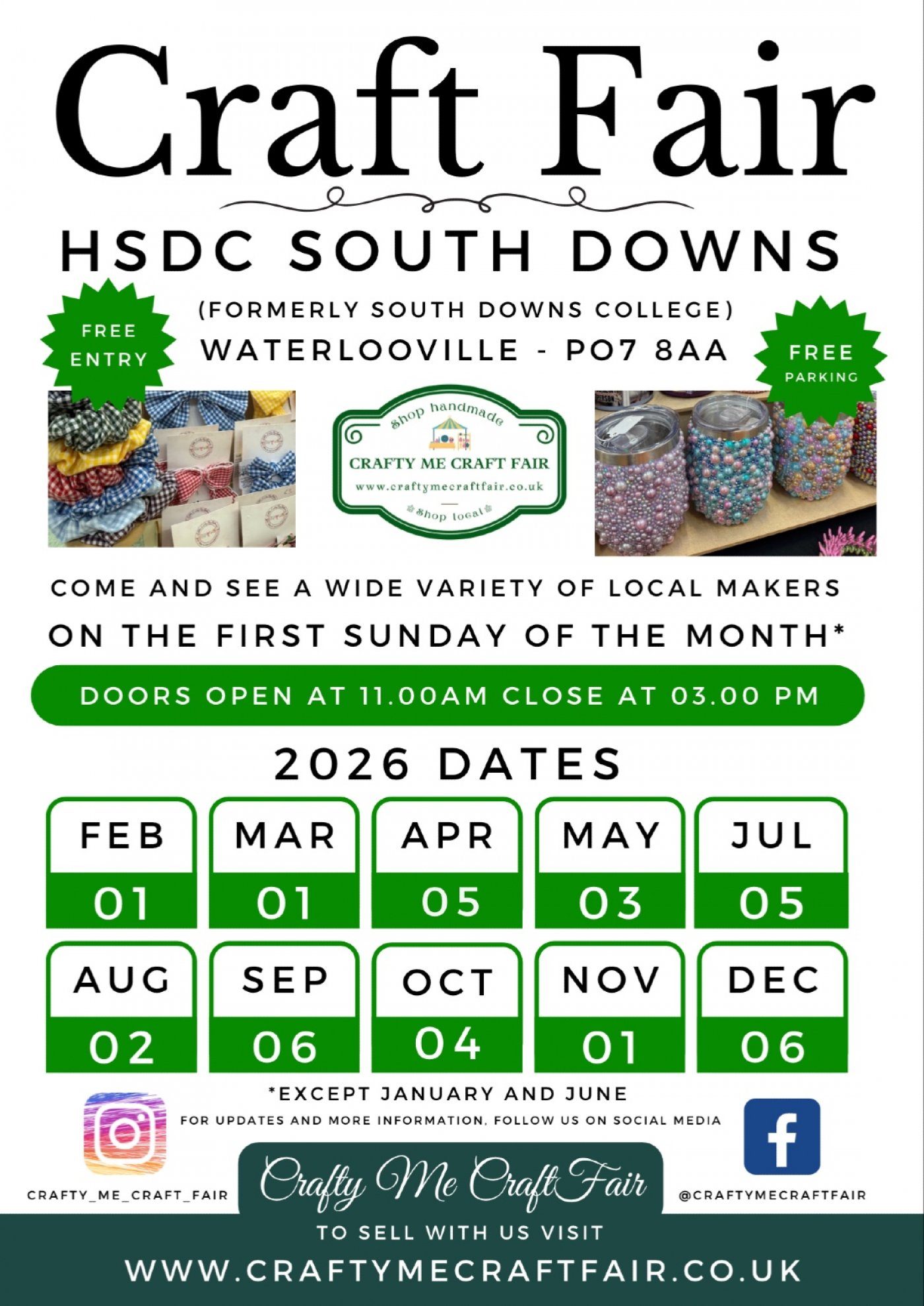 Crafty me craft fair Waterlooville July Sunday 5th Tickets, HSDC South ...