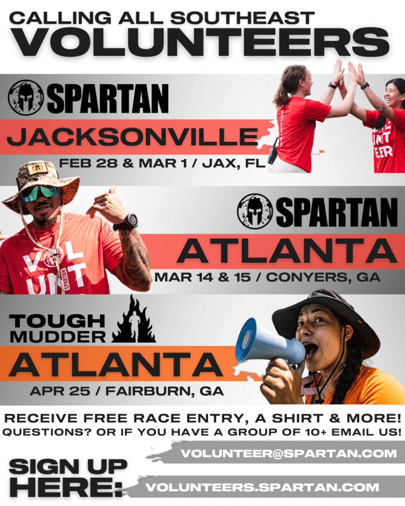 2026 Spartan and Tough Mudder Southeast - Volunteer Opportunities