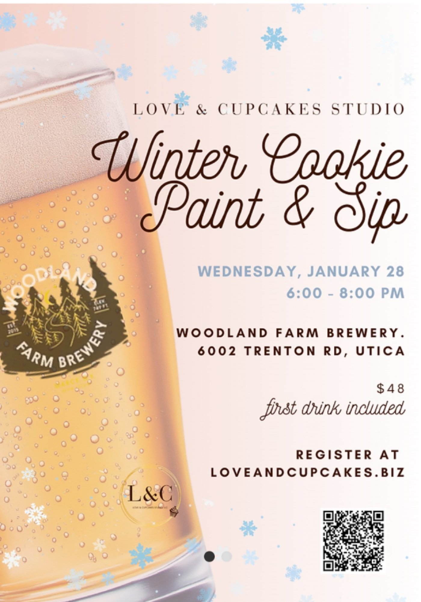 Winter Cookie Paint & Sip @ Woodland Farms Brewery