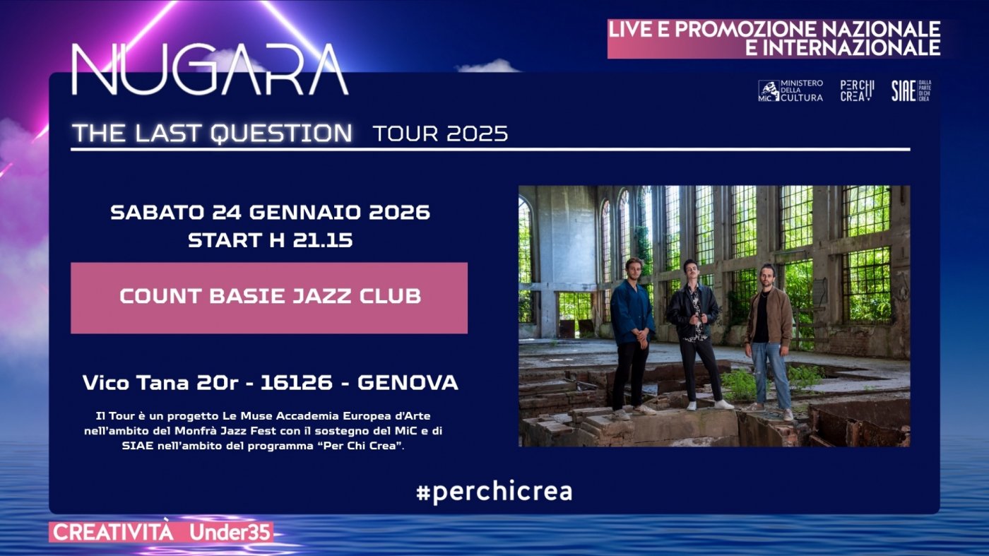 Nugara THE LAST QUESTION TOUR 2025 - COUNT BASIE JAZZ CLUB Genova ...