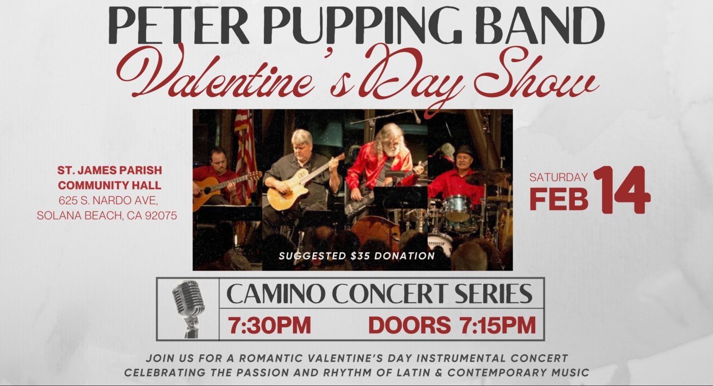 Valentines Day on the Camino: The Peter Pupping Band, St. James Parish  Community Hall, Solana Beach, 14 February 2026 | AllEvents