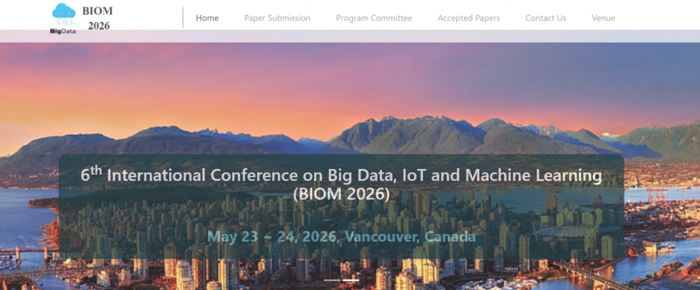 6th International Conference on Big Data, IoT and Machine Learning ...