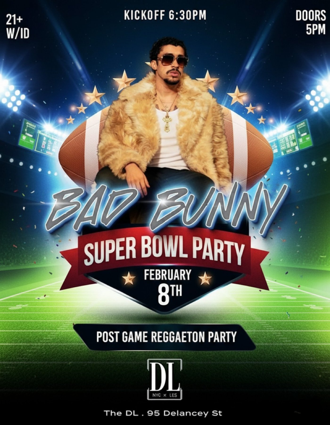 Bad Bunny Super Bowl Watch Party + Rooftop Afterparty NYC