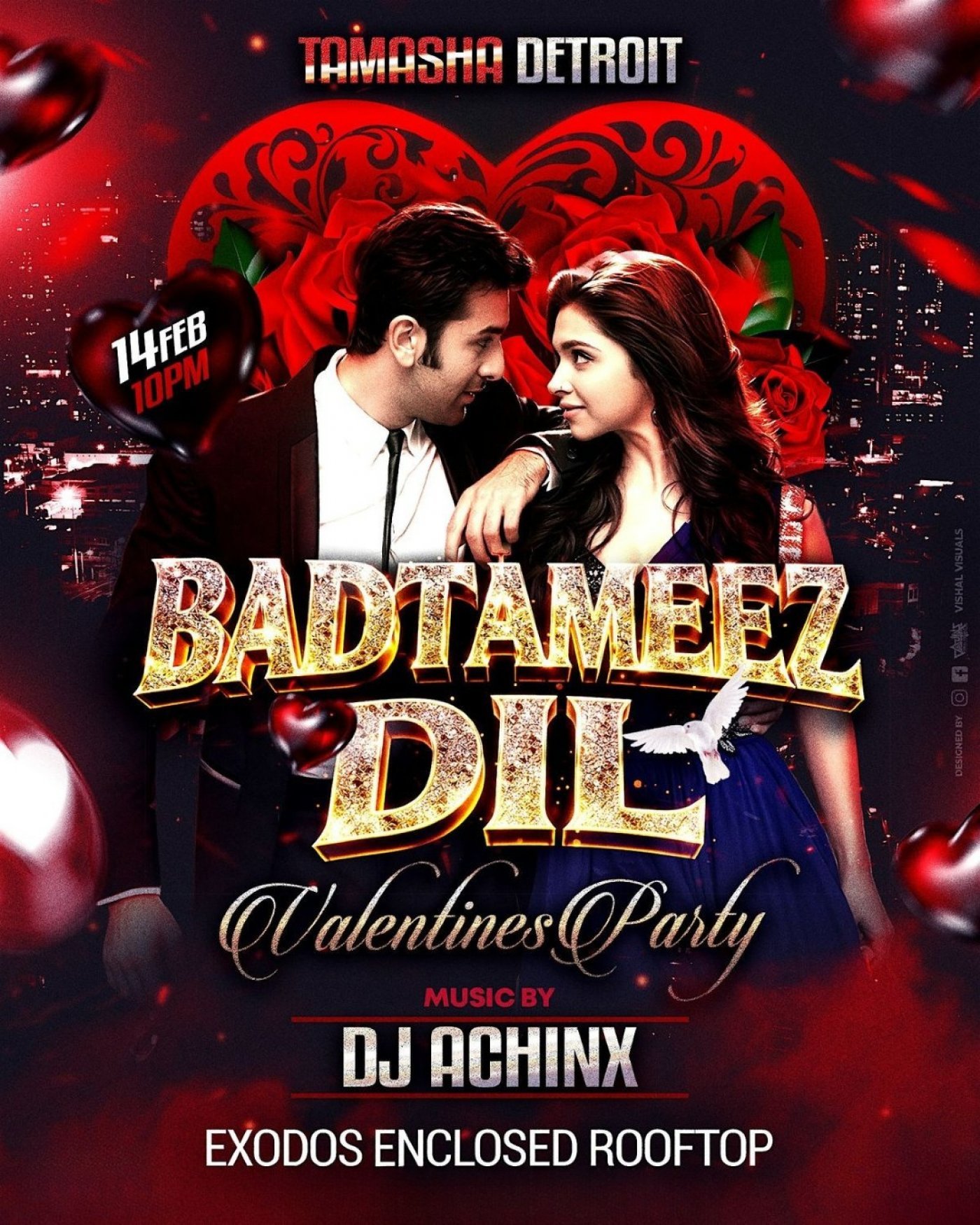 DETROIT BOLLYWOOD VALENTINES NIGHTOUT @EXODOS ENCLOSED ROOFTOP