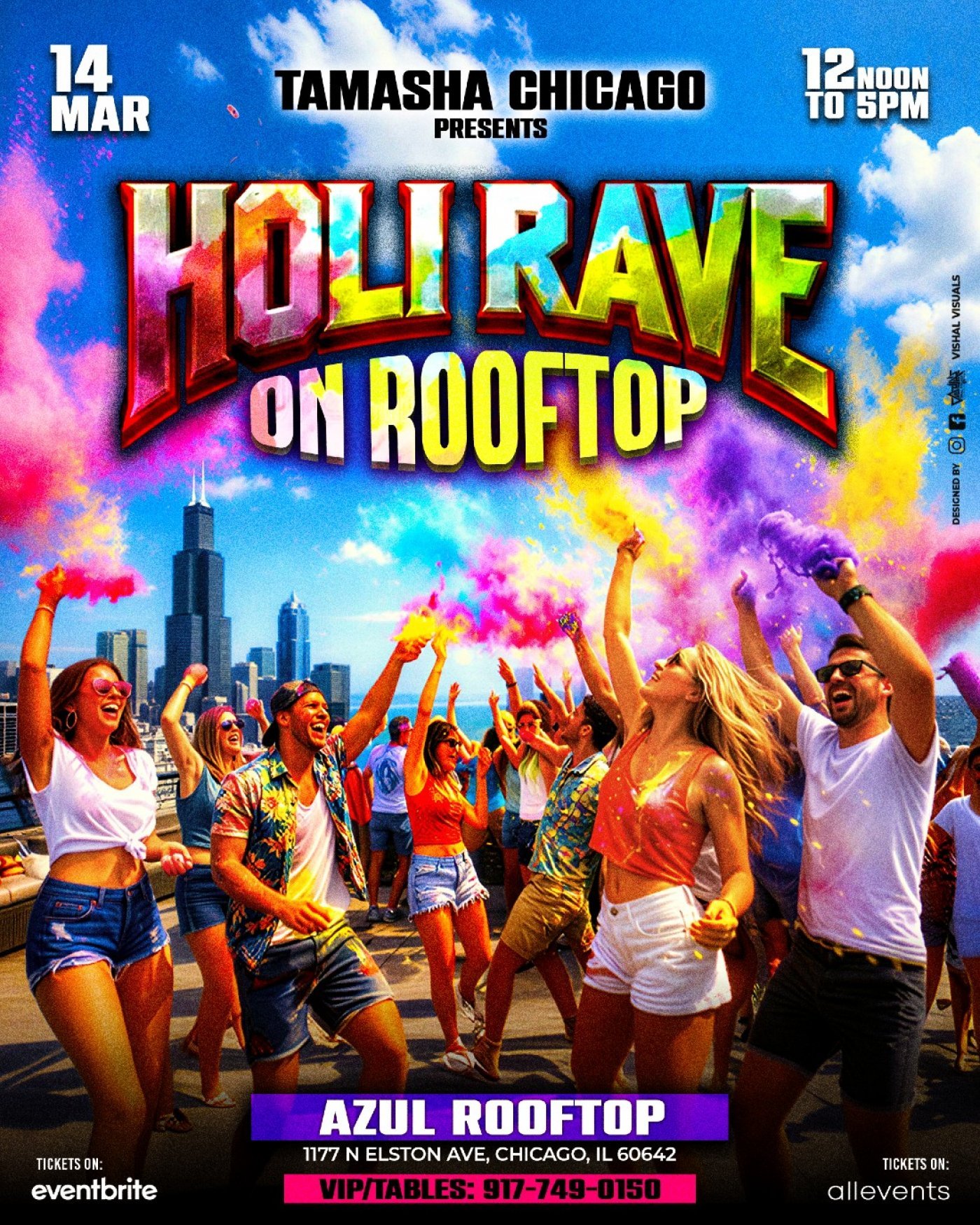 CHICAGO HOLI RAVE 2026- A COLOR FEST @AZUL ROOFTOP