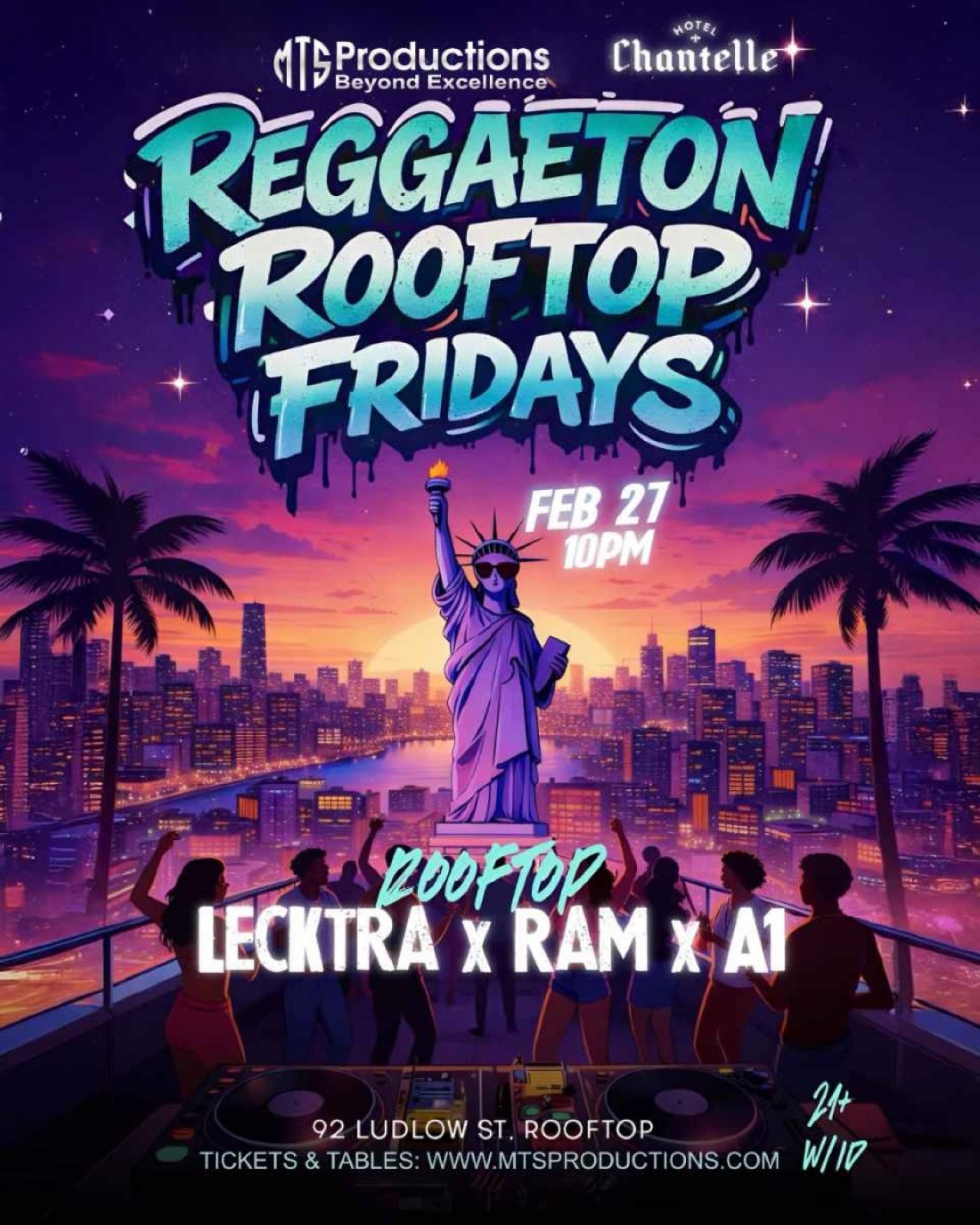 Reggaeton Rooftop Fridays at Hotel Chantelle | Friday, Feb 27th