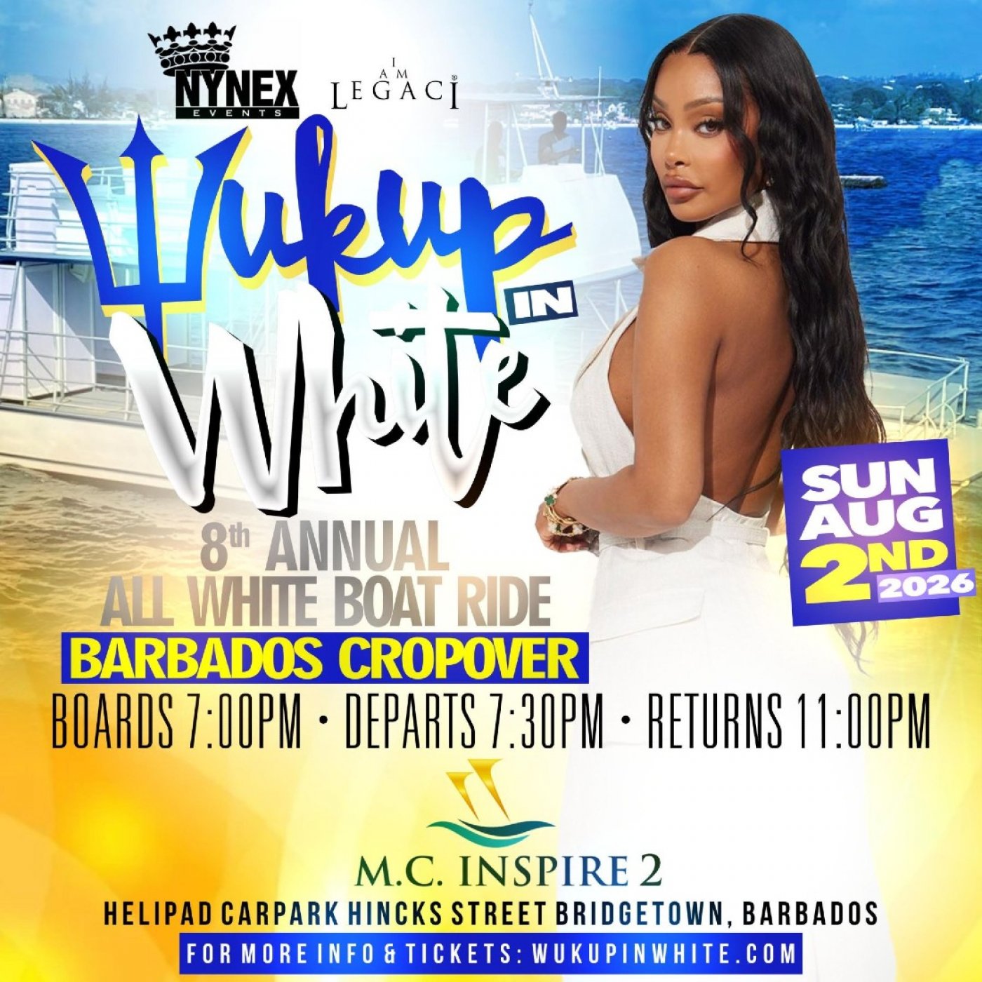 WUK UP IN WHITE: 8th Annual All White Boat Ride – Crop Over 2026