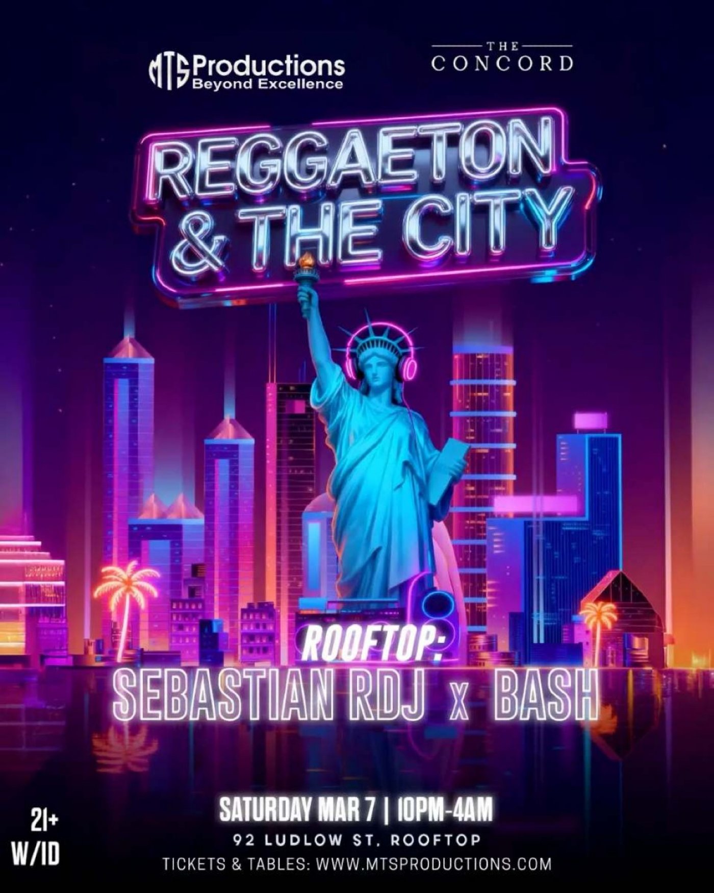 Reggaeton &amp; the City Rooftop Party Saturday at Concord NYC – March 7th