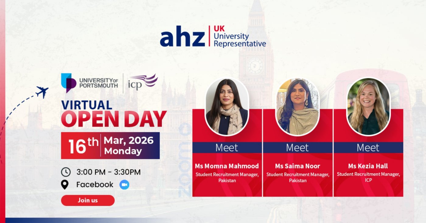 University of Portsmouth Virtual Open Day Tickets, AHZ Karachi ...