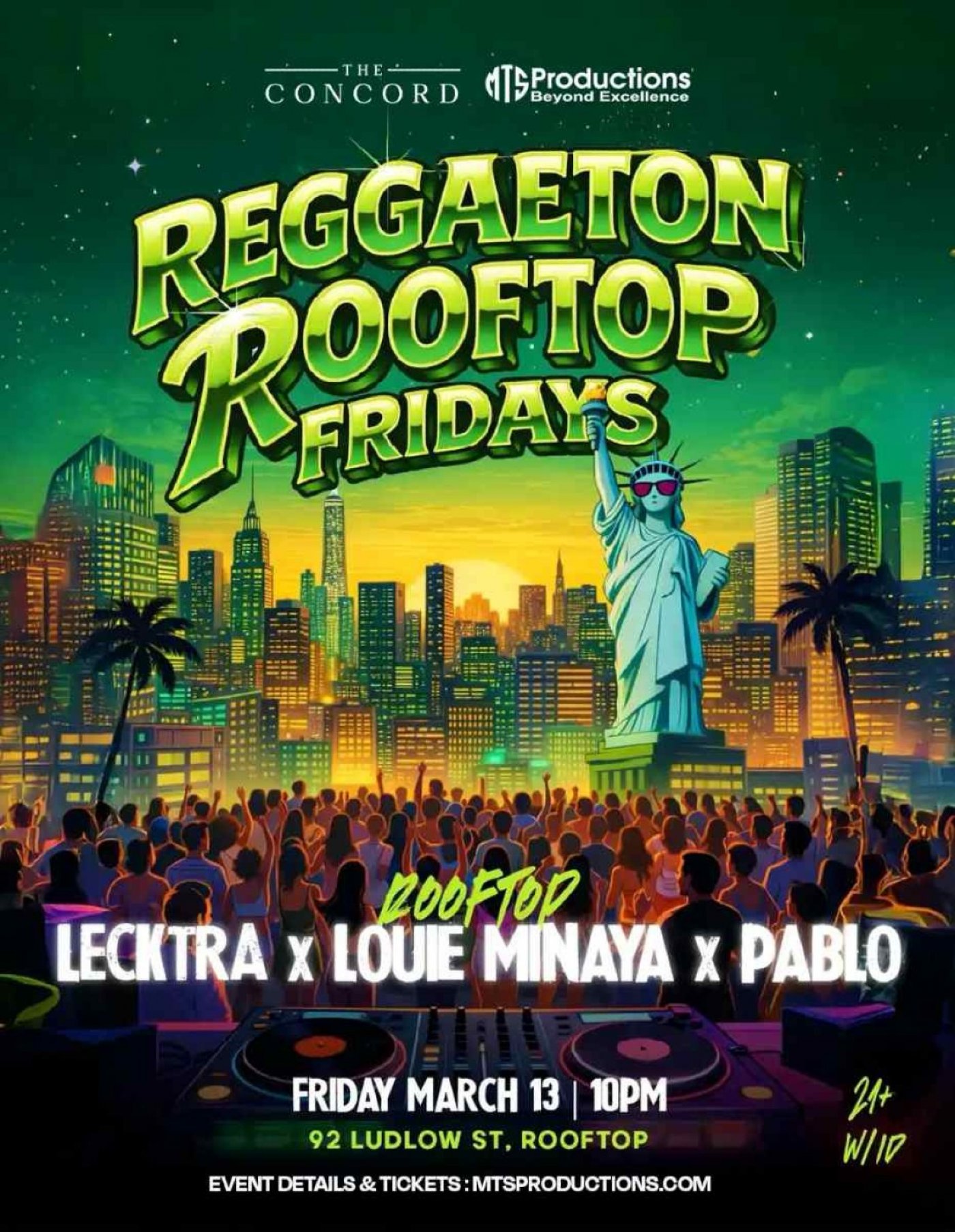 Reggaeton Rooftop Fridays at Concord NYC | Friday, March 13th, 2026
