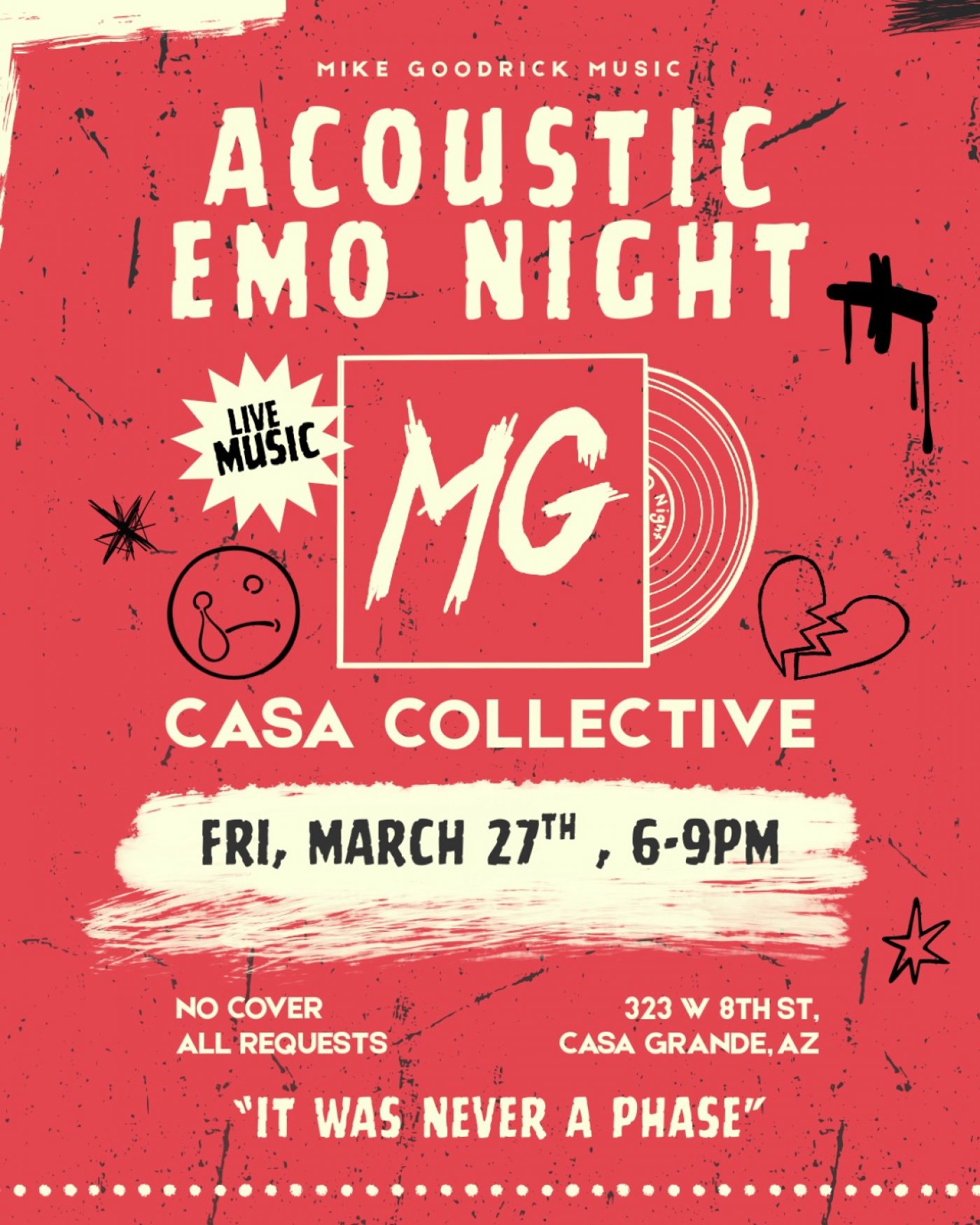 Casa Grande Emo Night with Mike Goodrick Tickets, Casa Collective, Casa ...