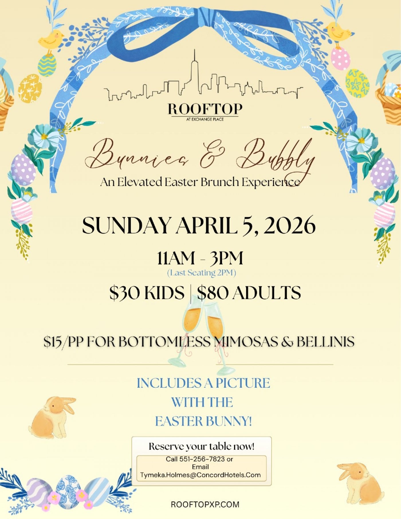 Bunnies & Bubbly: Easter Brunch at RoofTop at Exchange Place