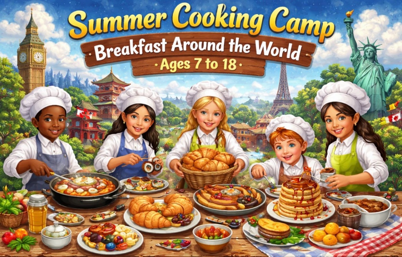 Art of Cooking Half-Day Youth Summer Camp – Breakfast Around the World (Ages 7-18)