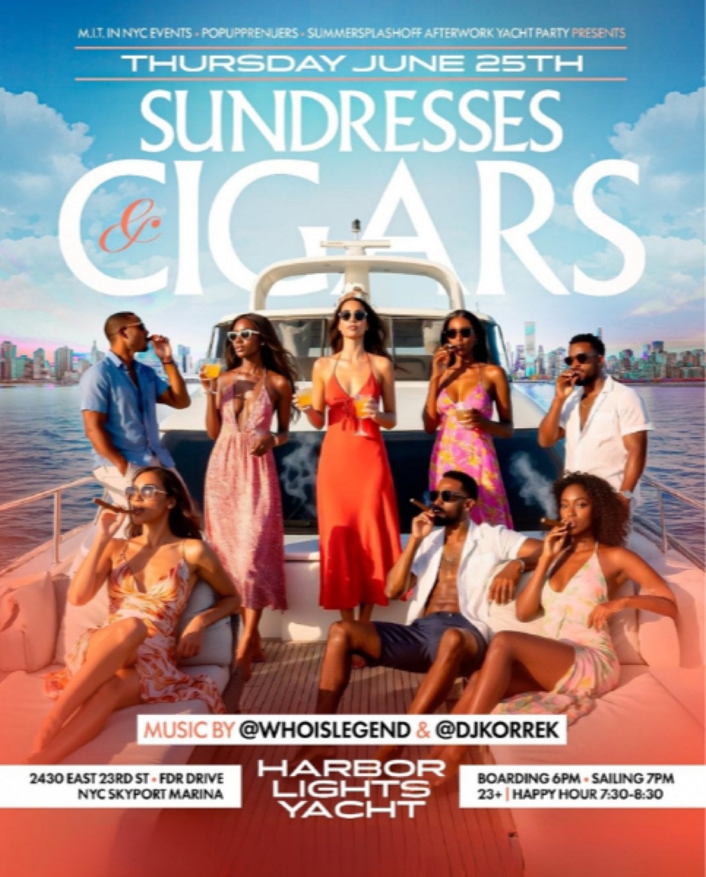 SUNDRESSES & CIGARS After Work Yacht Party