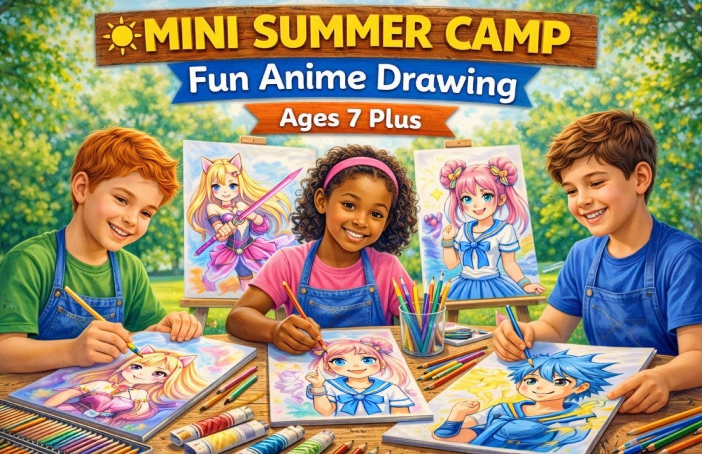 3-Day Youth Mini Summer Art Camp: Fun Anime Drawing (Ages 7 and up)