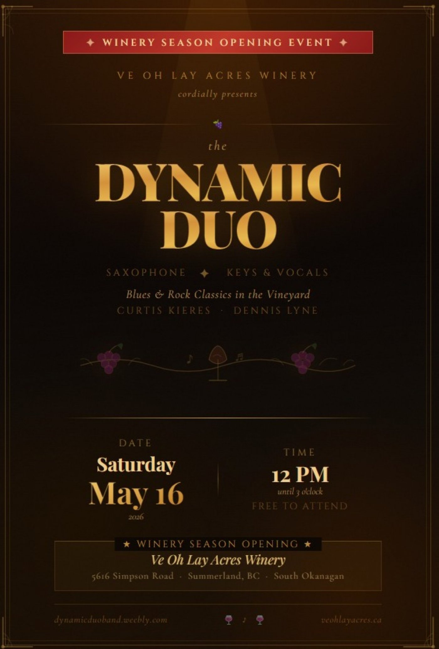 Dynamic Duo - Live Show at Ve Oh Lay Acres Tickets, Ve Oh Lay Acres ...
