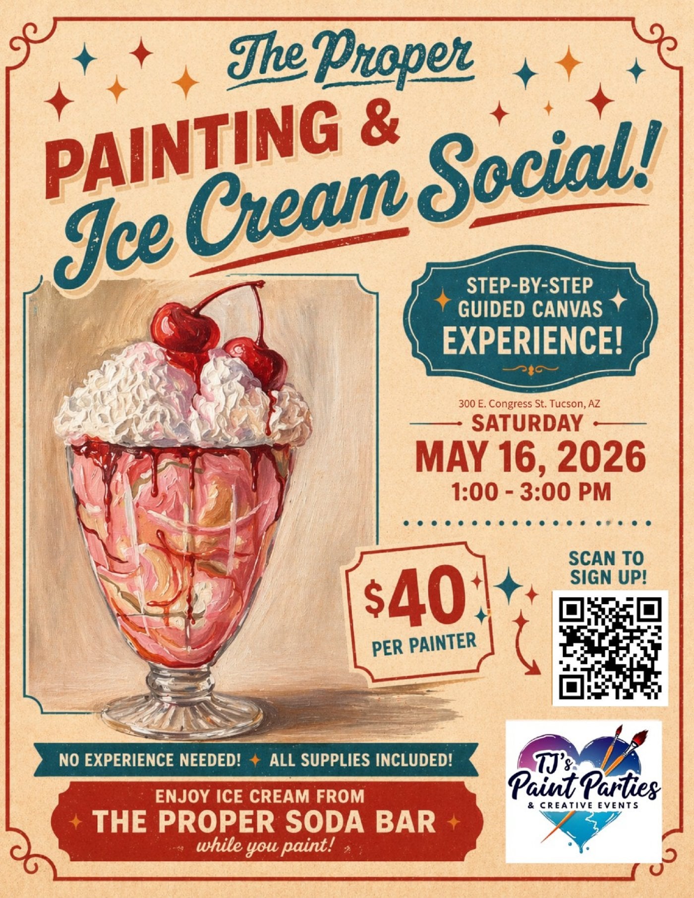 Painting and Ice Cream Social | The Proper Shops x TJ’s Paint Parties | Tucson, AZ