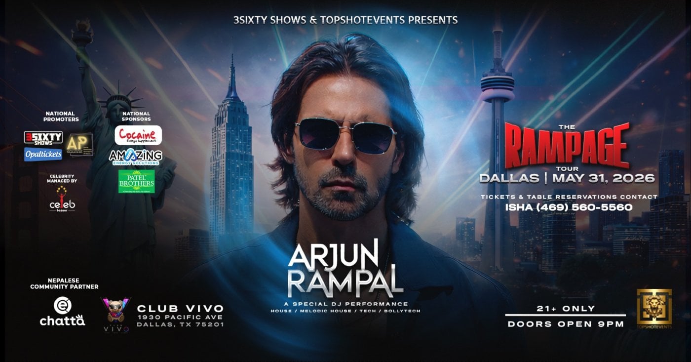 Arjun Rampal Rampage Tour – Live Celebrity DJ Night in Dallas | Club Vivo