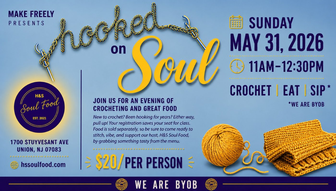 Hooked on Soul – Crochet, Eat, and Sip – 5/31