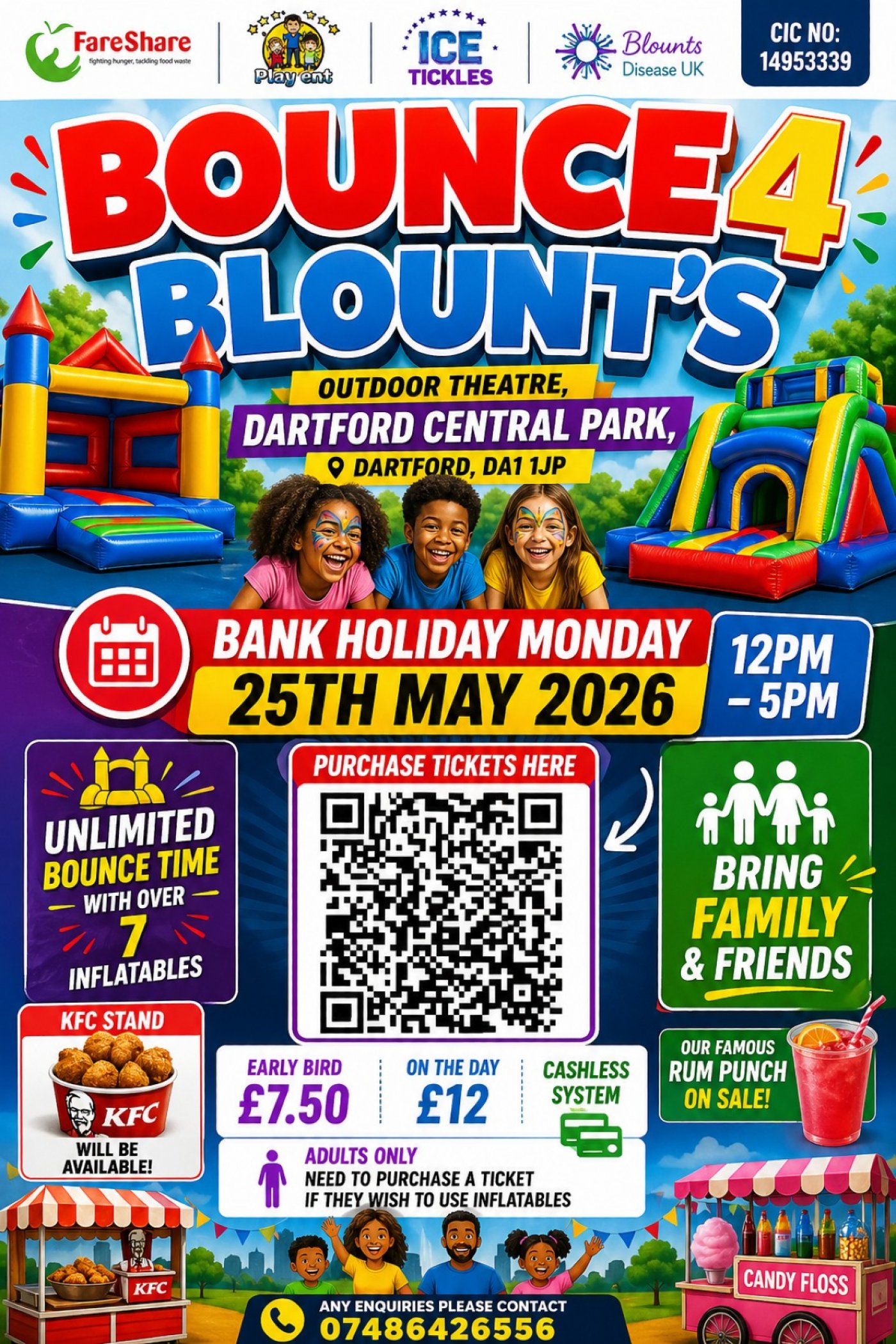 BOUNCE 4 BLOUNT’s BANK HOLIDAY MONDAY 25th May 2026