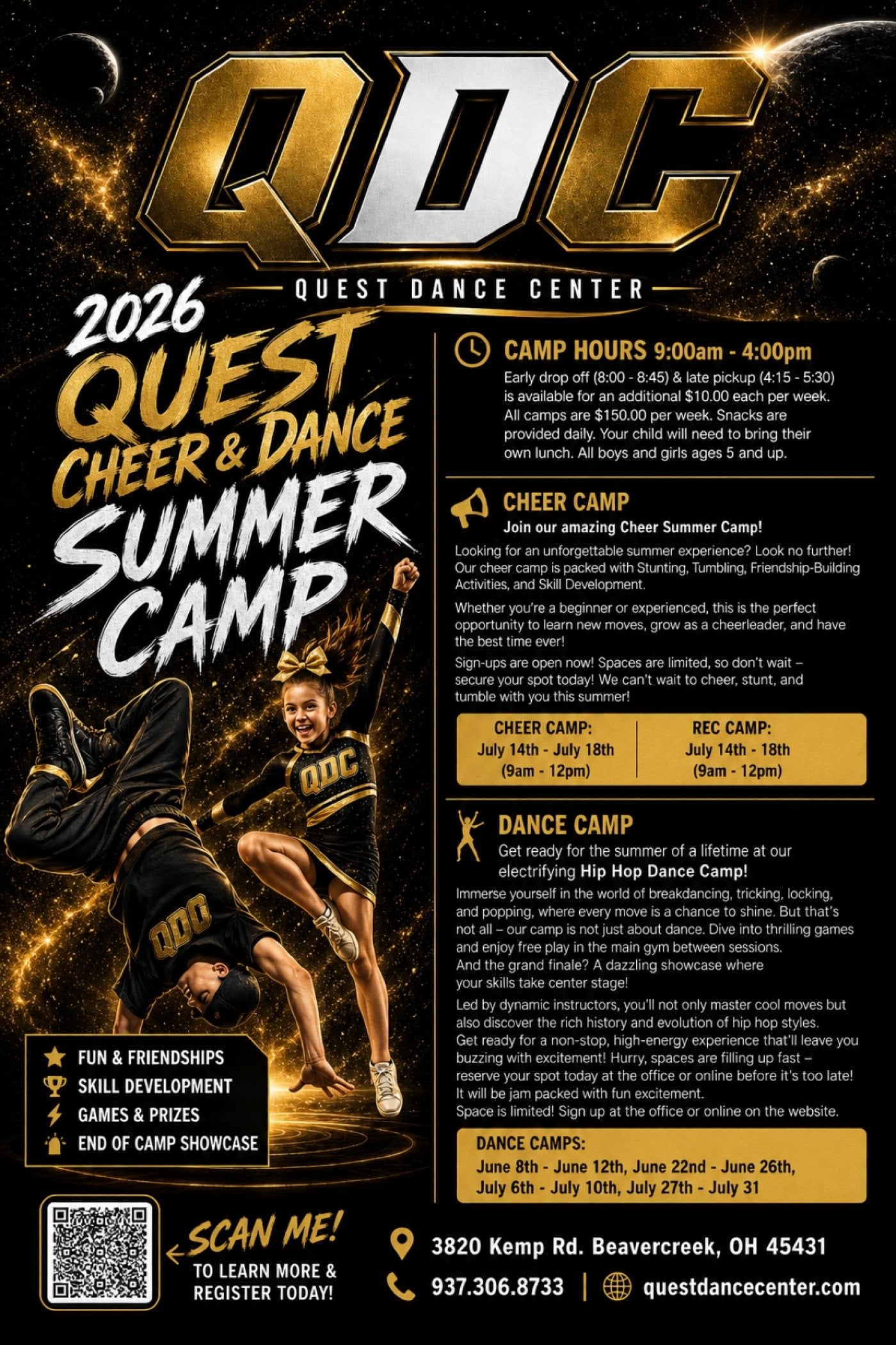 Quest Summer Dance and Cheer Camps 2026