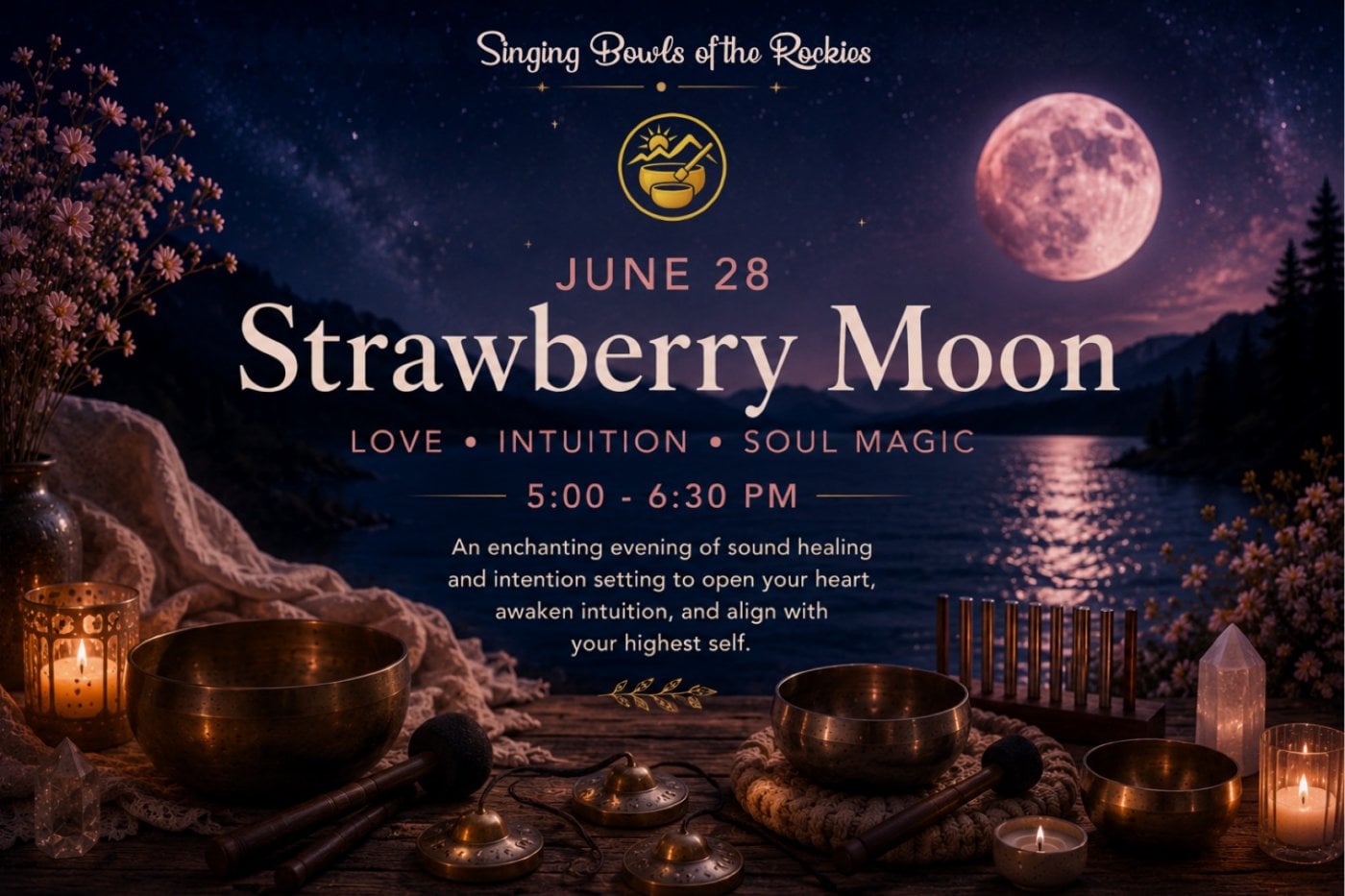 Strawberry Full Moon Sound Bath: Open, Soften, Receive