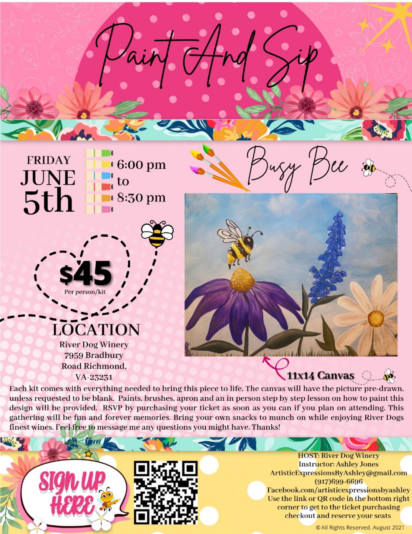 Busy Bee Paint And Sip