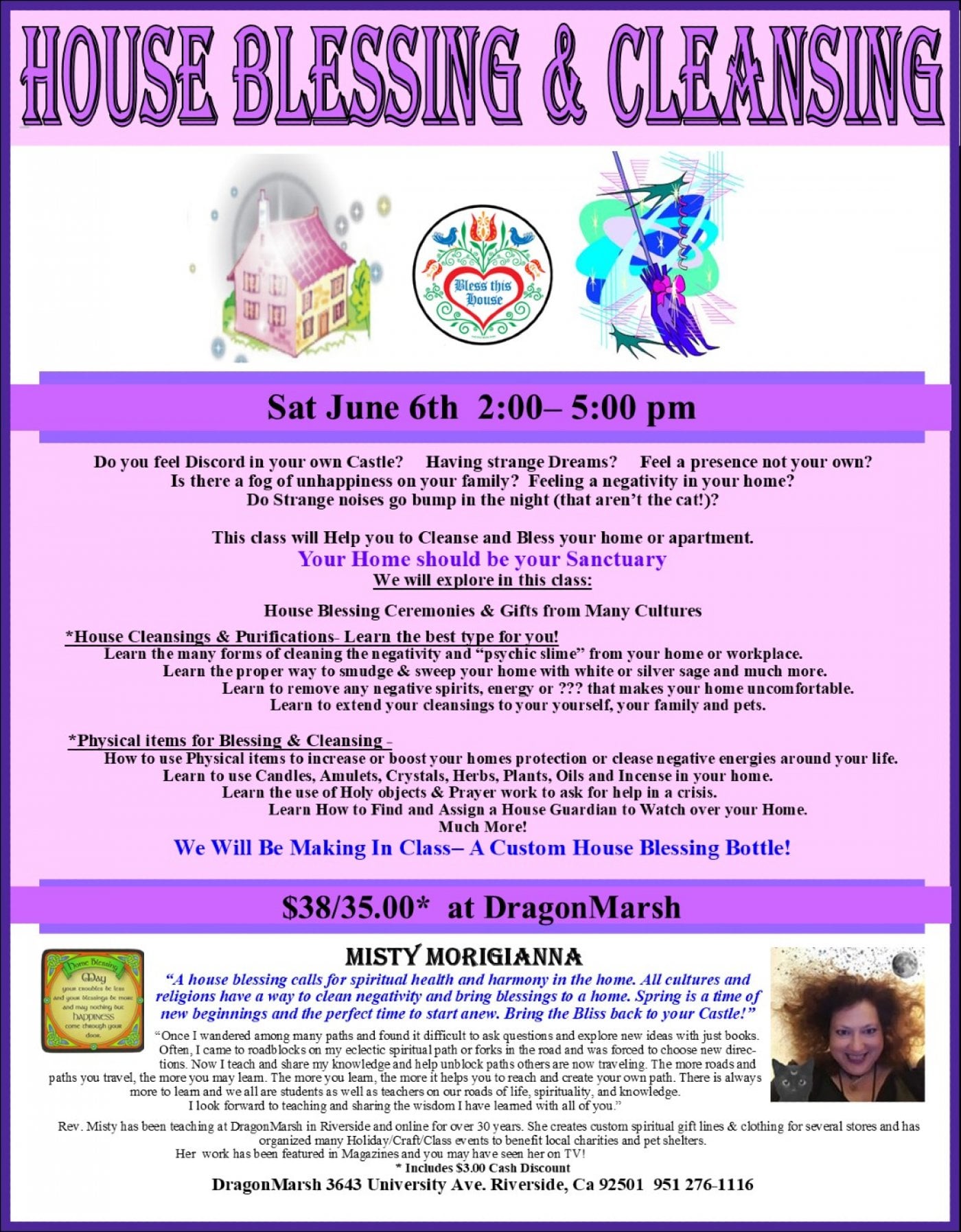 House Blessing & Cleansing -$38.00/35*