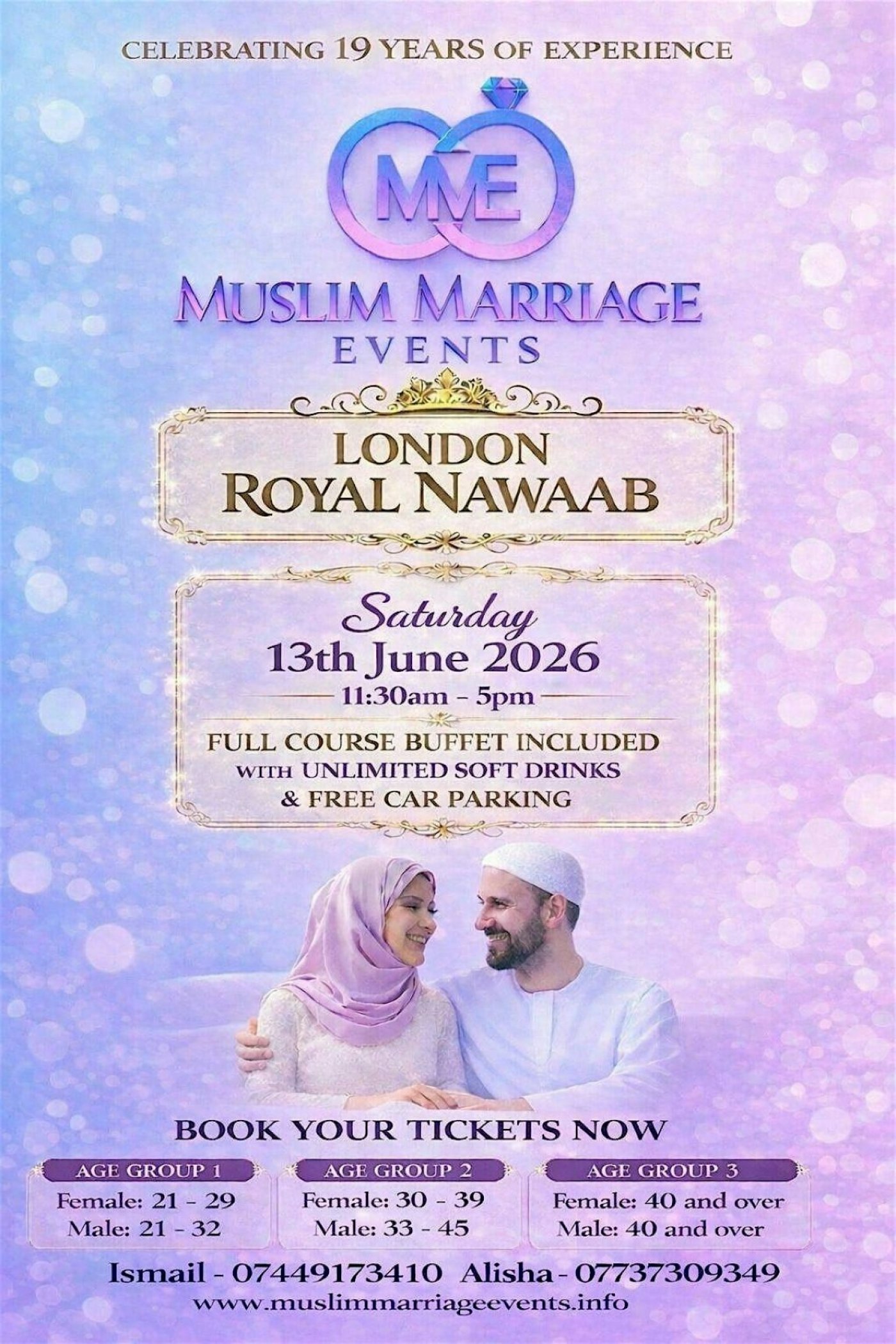Muslim Marriage Events London – 3 Age Groups