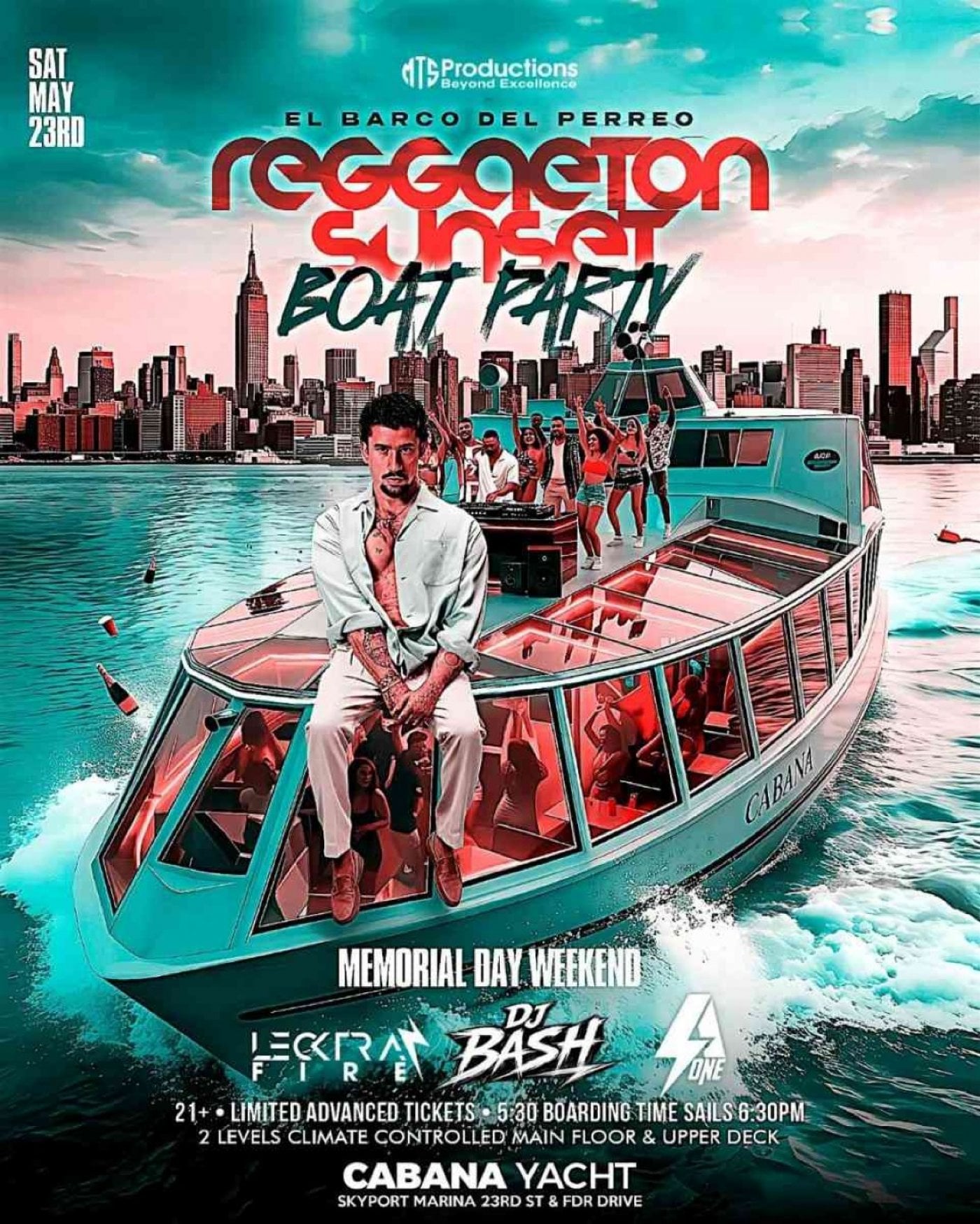 Reggaeton Sunset Boat Party NYC – Memorial Day Weekend at Cabana Yacht