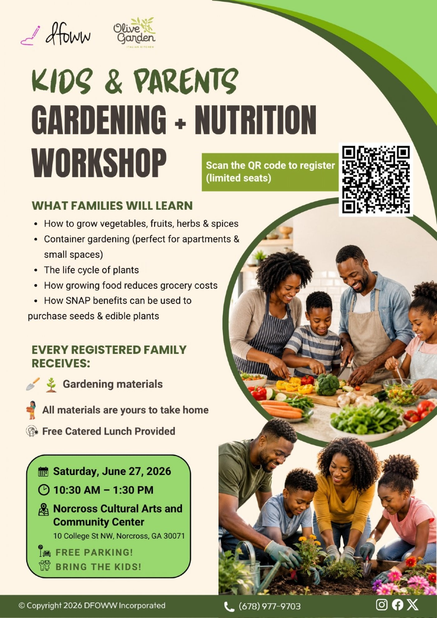 ALL KIDS EAT & PARTICIPATE FOR FREE! – Gardening Workshop