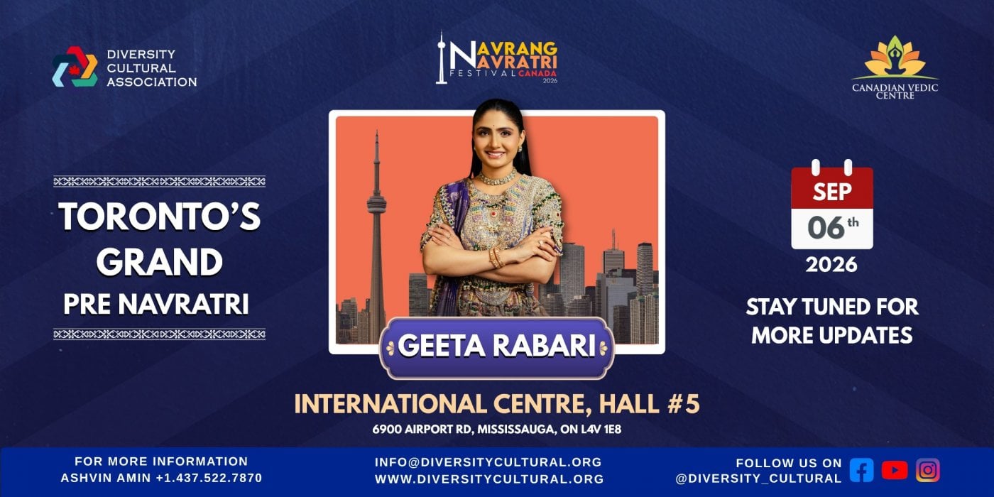 Navrang Navratri Festival Canada 2026 With Geeta Rabari – SUNDAY 6th September, 2026