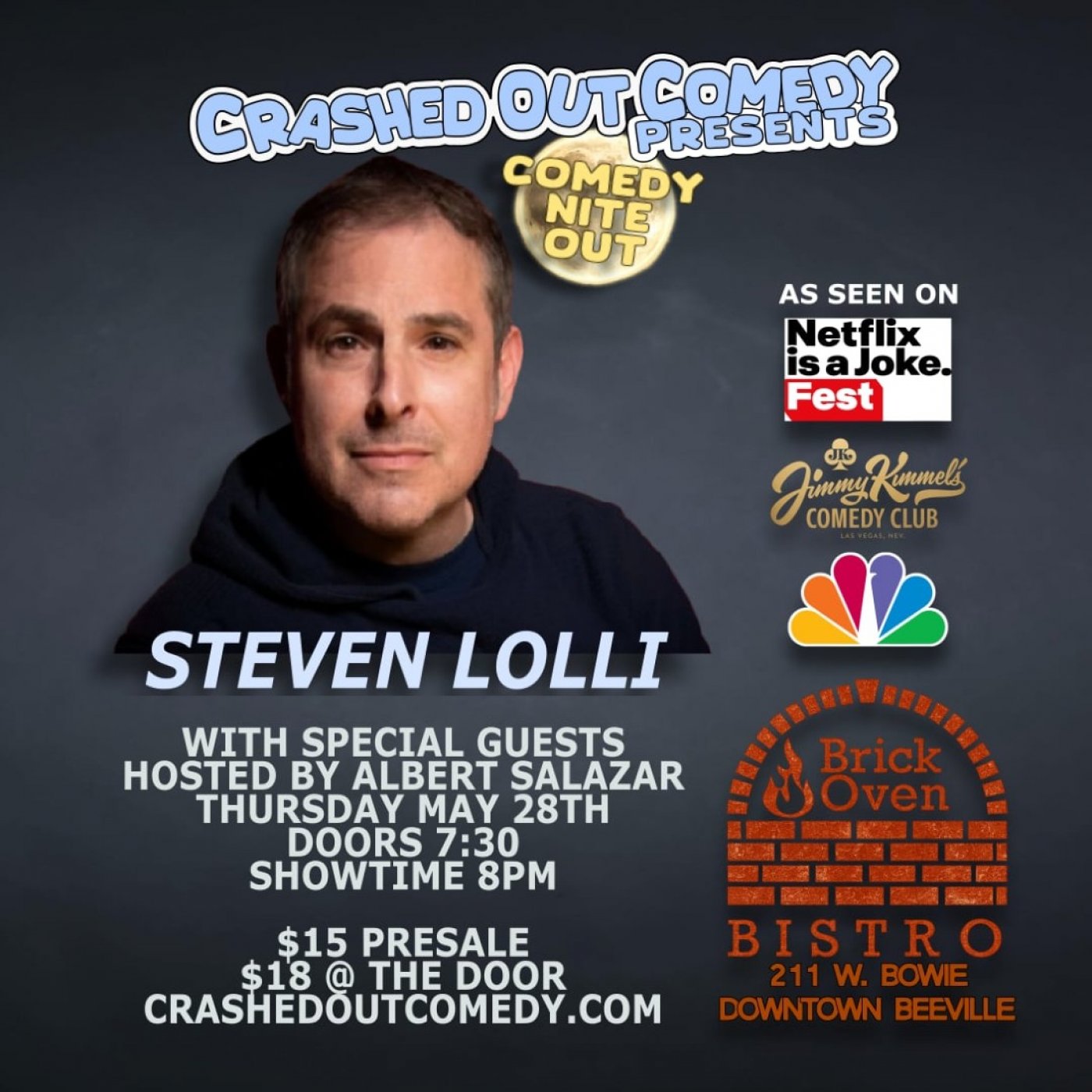 Crashed Out Comedy Presents: Steven Lolli and Friends – Beeville