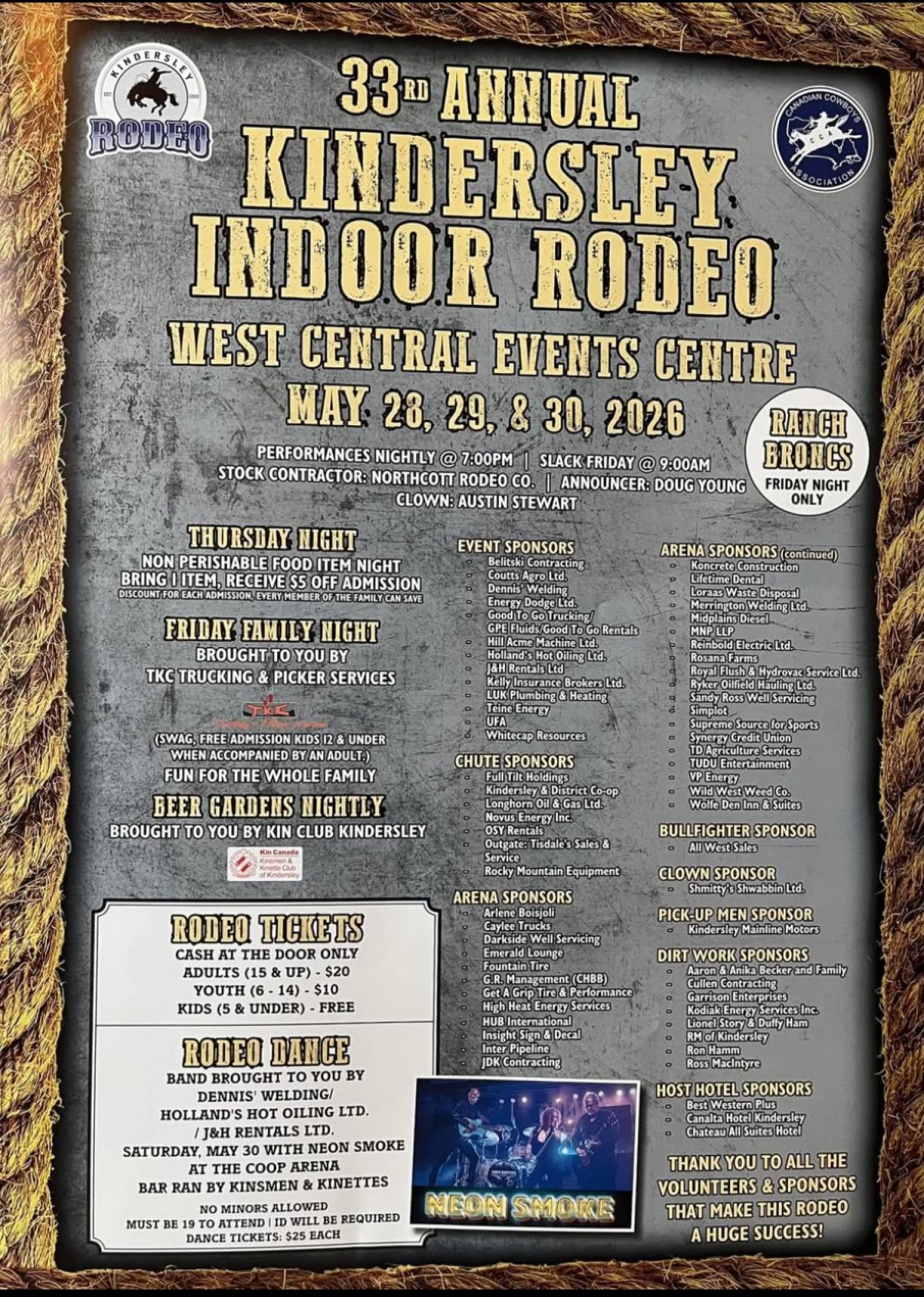 33rd Annual Indoor Kindersley Rodeo-3 Day Event, Kindersley West ...