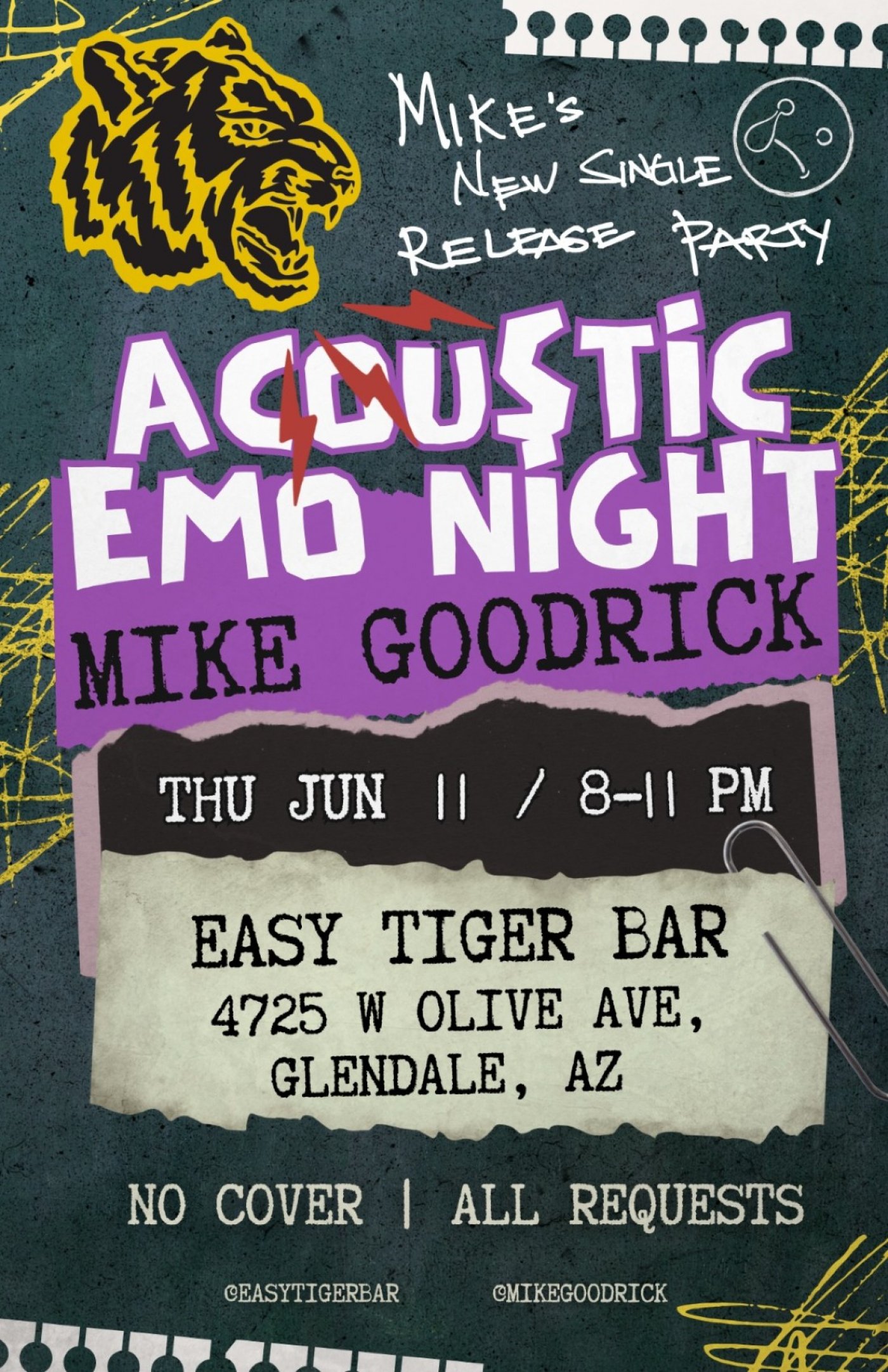 Emo Night & New Single Release Party Glendale AZ | Mike Goodrick Live ...