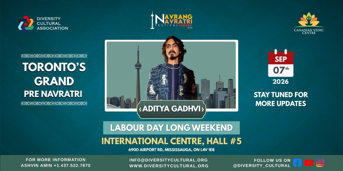 Navrang Navratri Festival Canada 2026 With ADITYA GADHVI – MONDAY 7th September, 2026