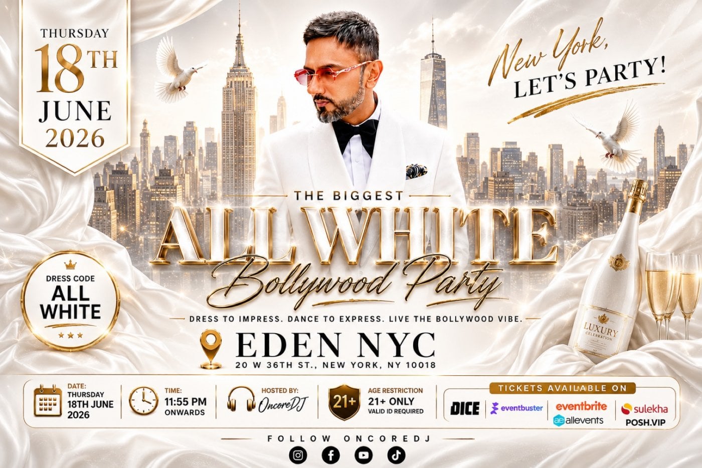 All White Bollywood Party. (ONCOREDJ)