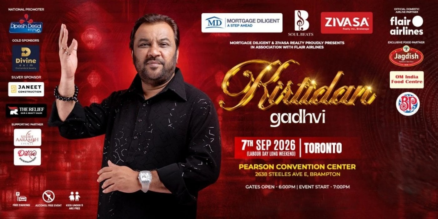 Kirtidan Gadhvi Navratri Rass Garba 2026 in Toronto – 7th September