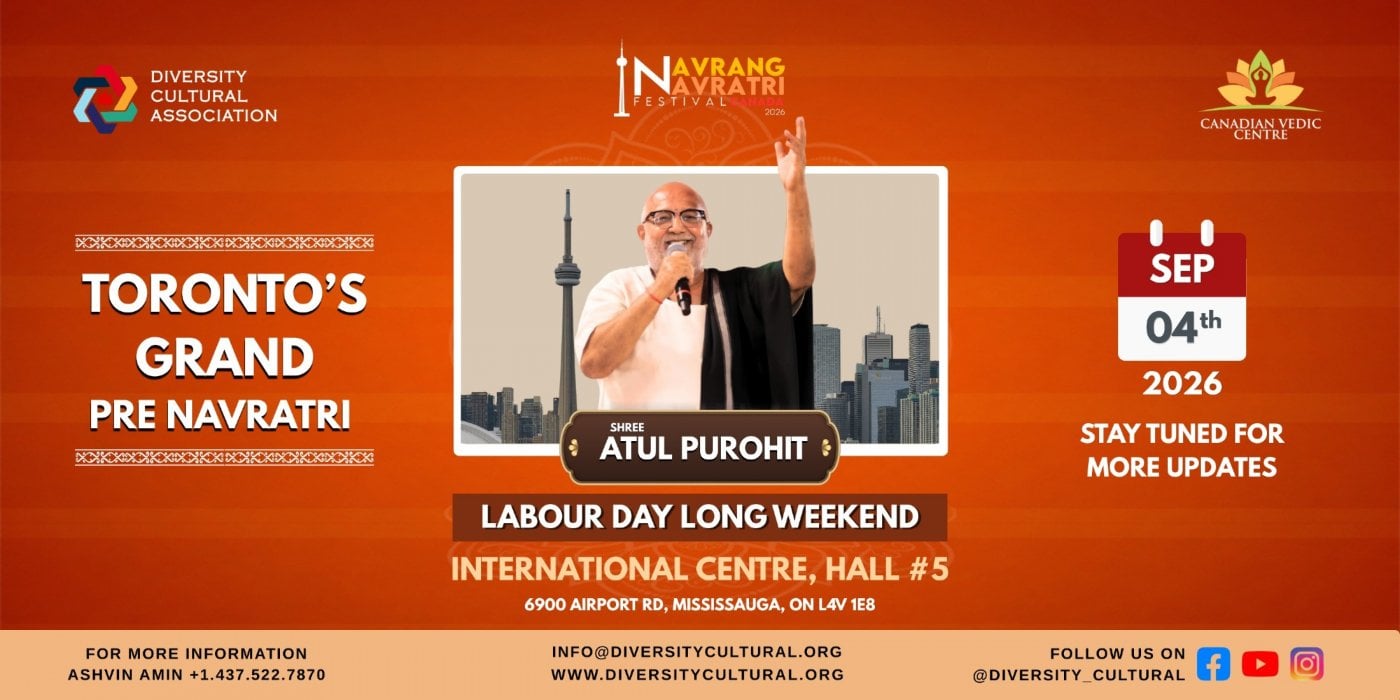 Navrang Navratri Festival Canada 2026 With ATUL PUROHIT – FRIDAY 4th September, 2026